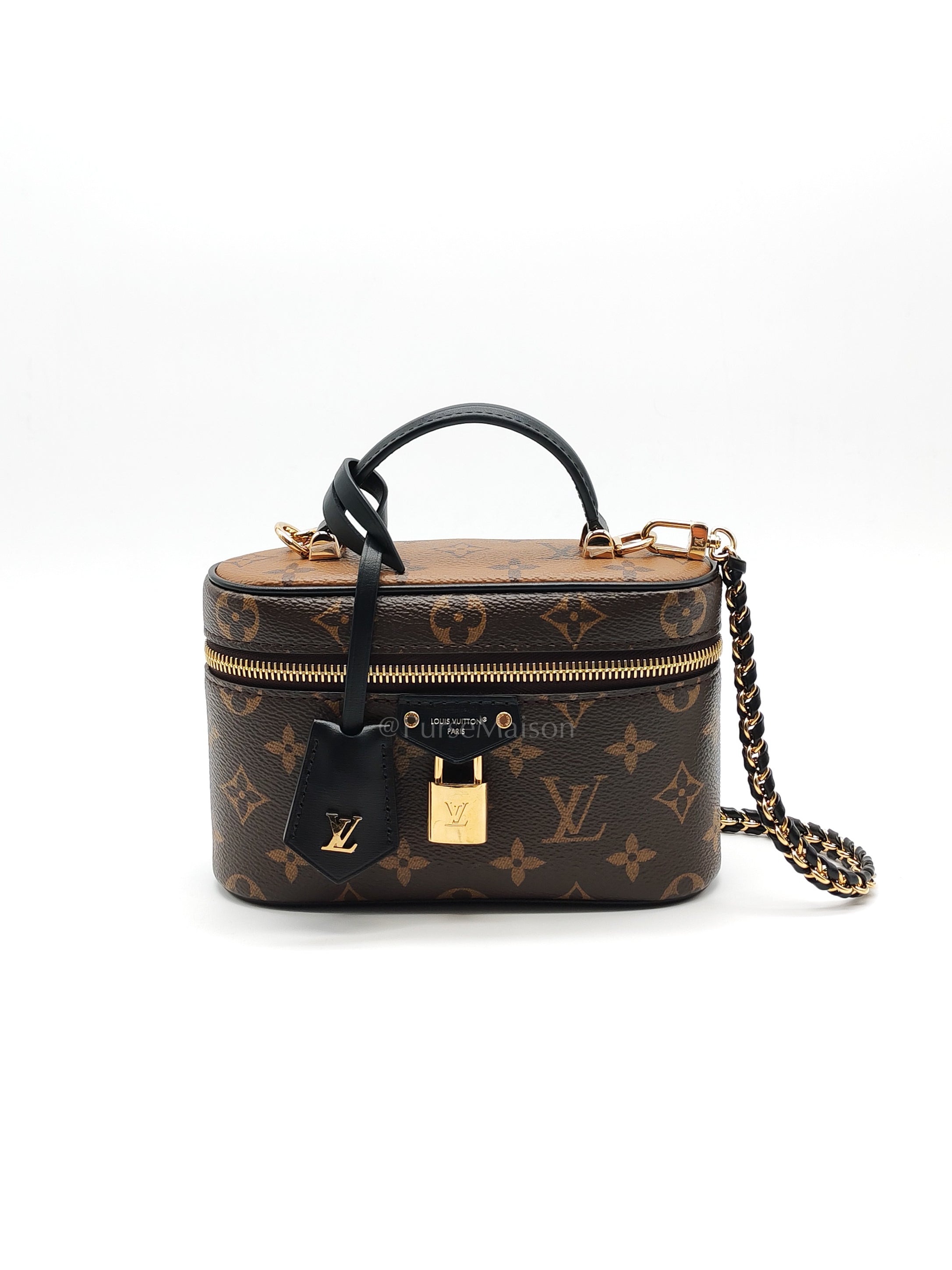 Long Vanity Chain Pouch in Reverse Monogram Canvas Shoulder Bag (Microchip) | Purse Maison Luxury Bags Shop