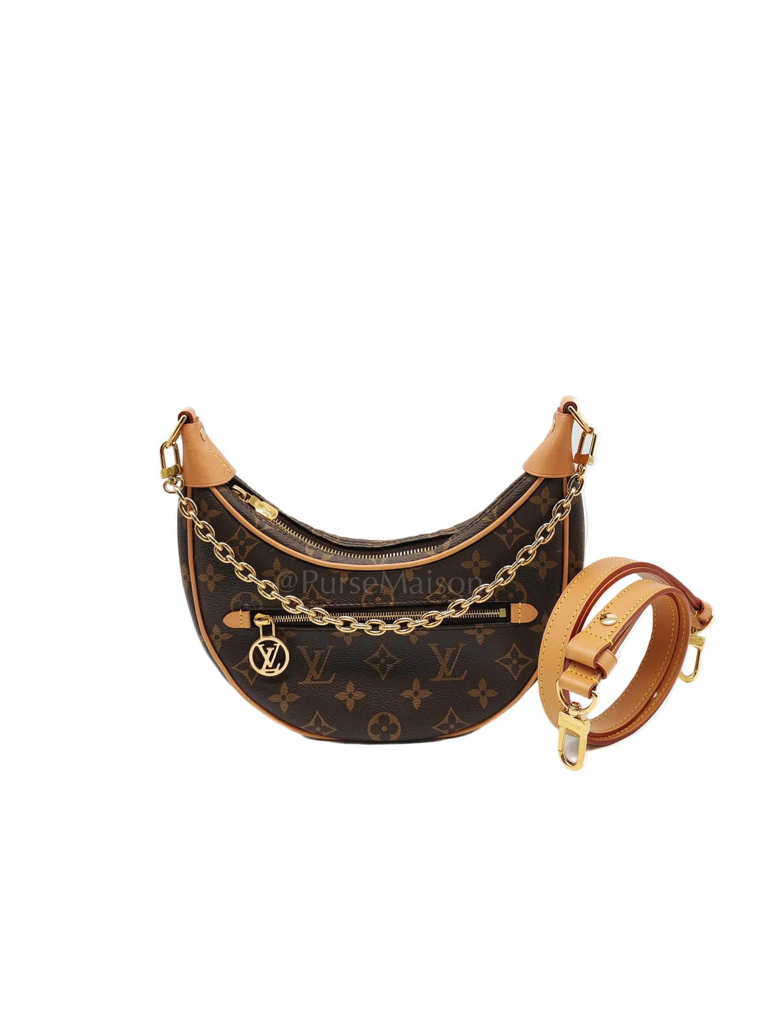Loop Handbag in Monogram Canvas & Gold Hardware Microchip | Purse Maison Luxury Bags Shop