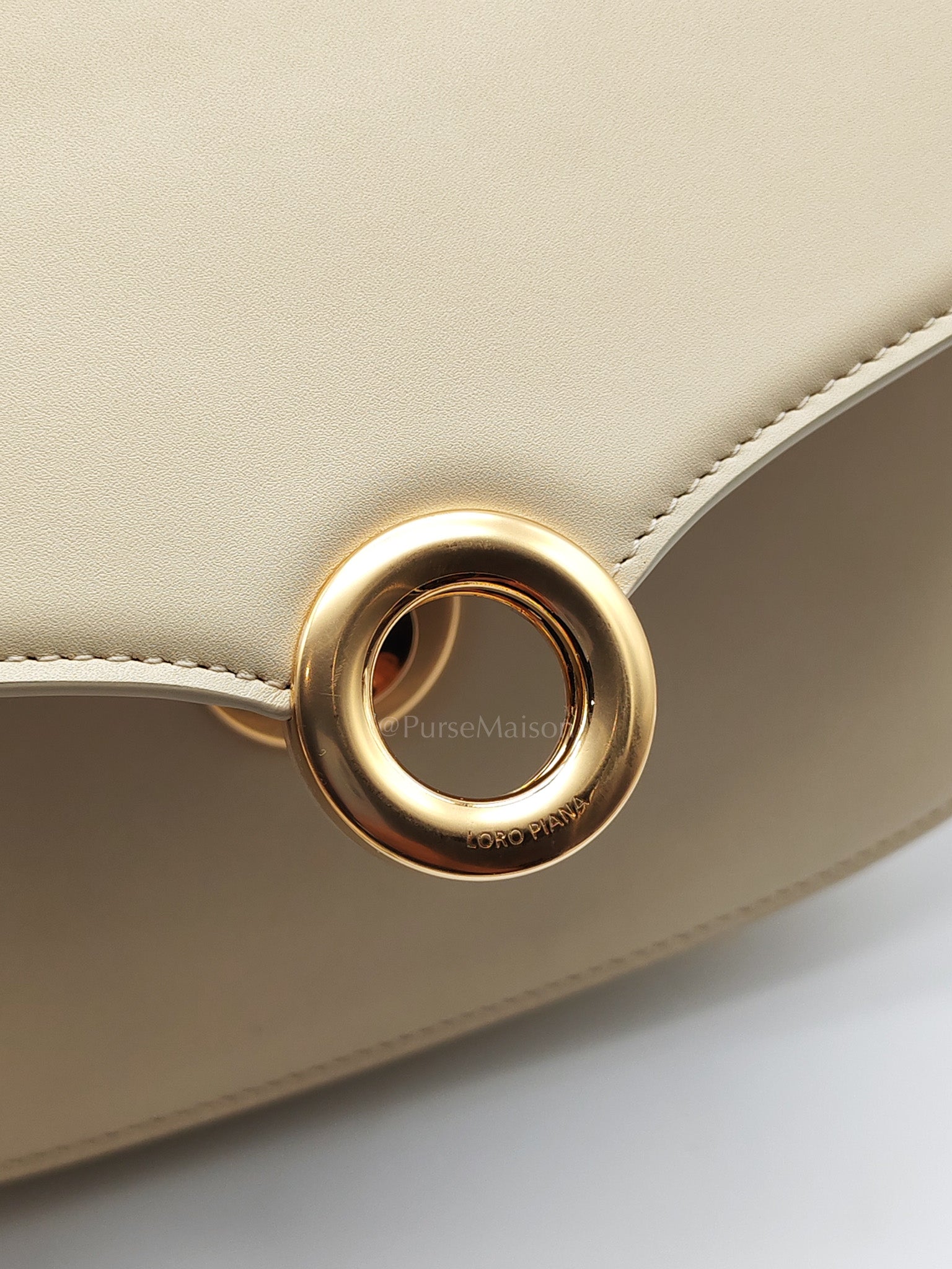 Loro Piana Bag Off White in Saddle Leather Crossbody Bag | Purse Maison Luxury Bags Shop