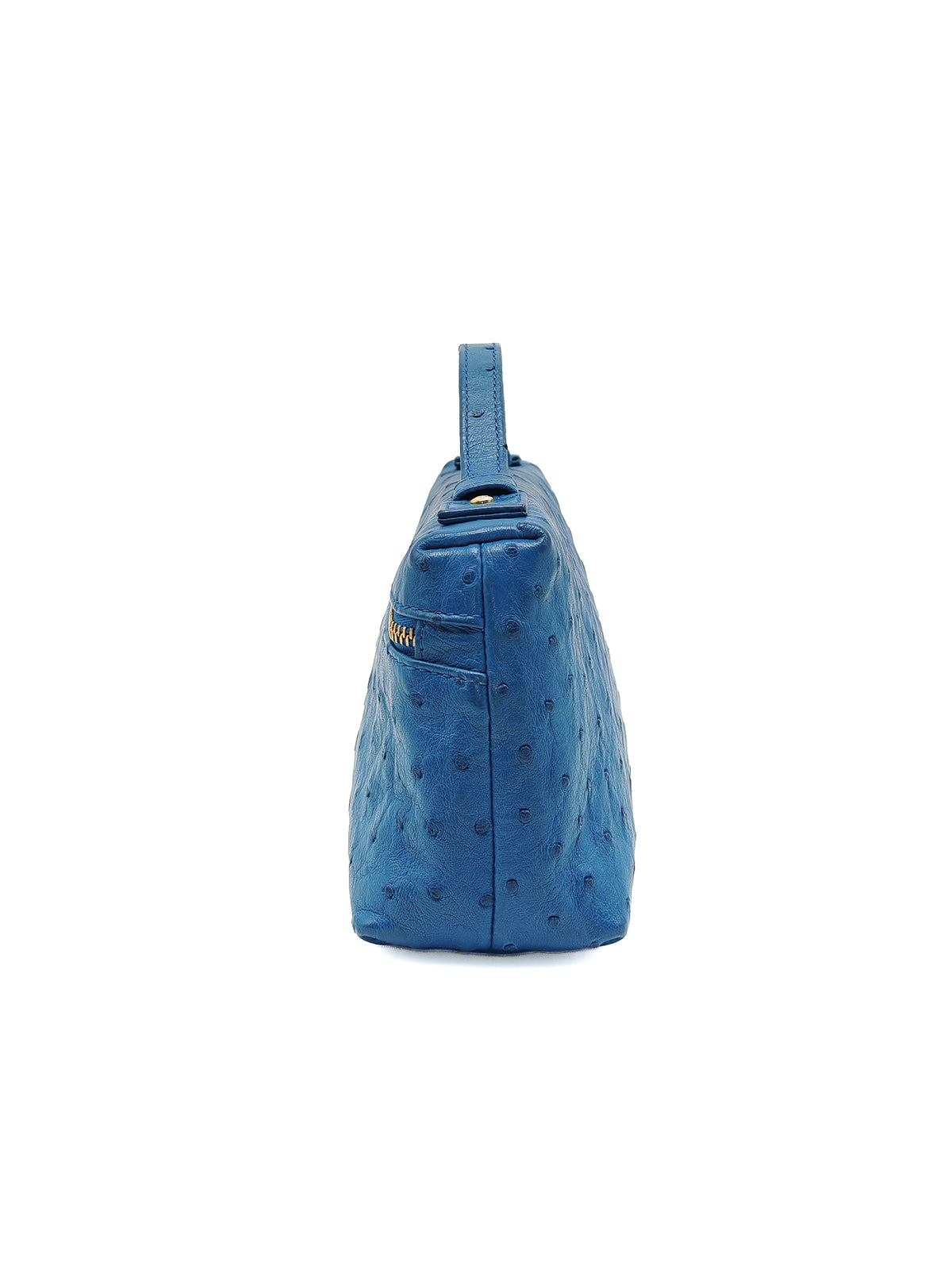 Loro Piana Extra Pocket L19 Bag in Blue Ostrich Leather (no strap) | Purse Maison Luxury Bags Shop