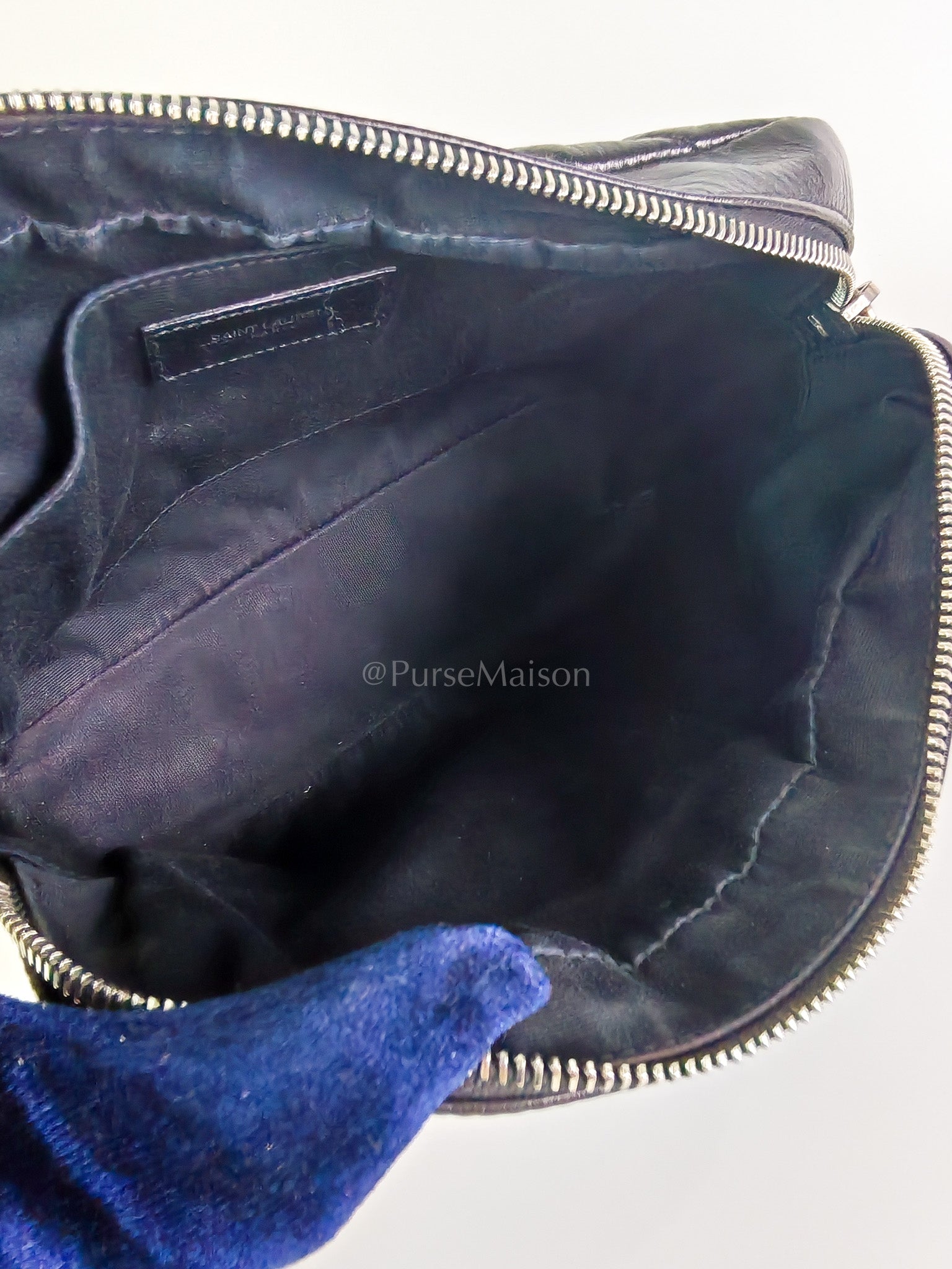 Lou Camera Bag in Black Chevron Quilted Leather & Silver Hardware | Purse Maison Luxury Bags Shop