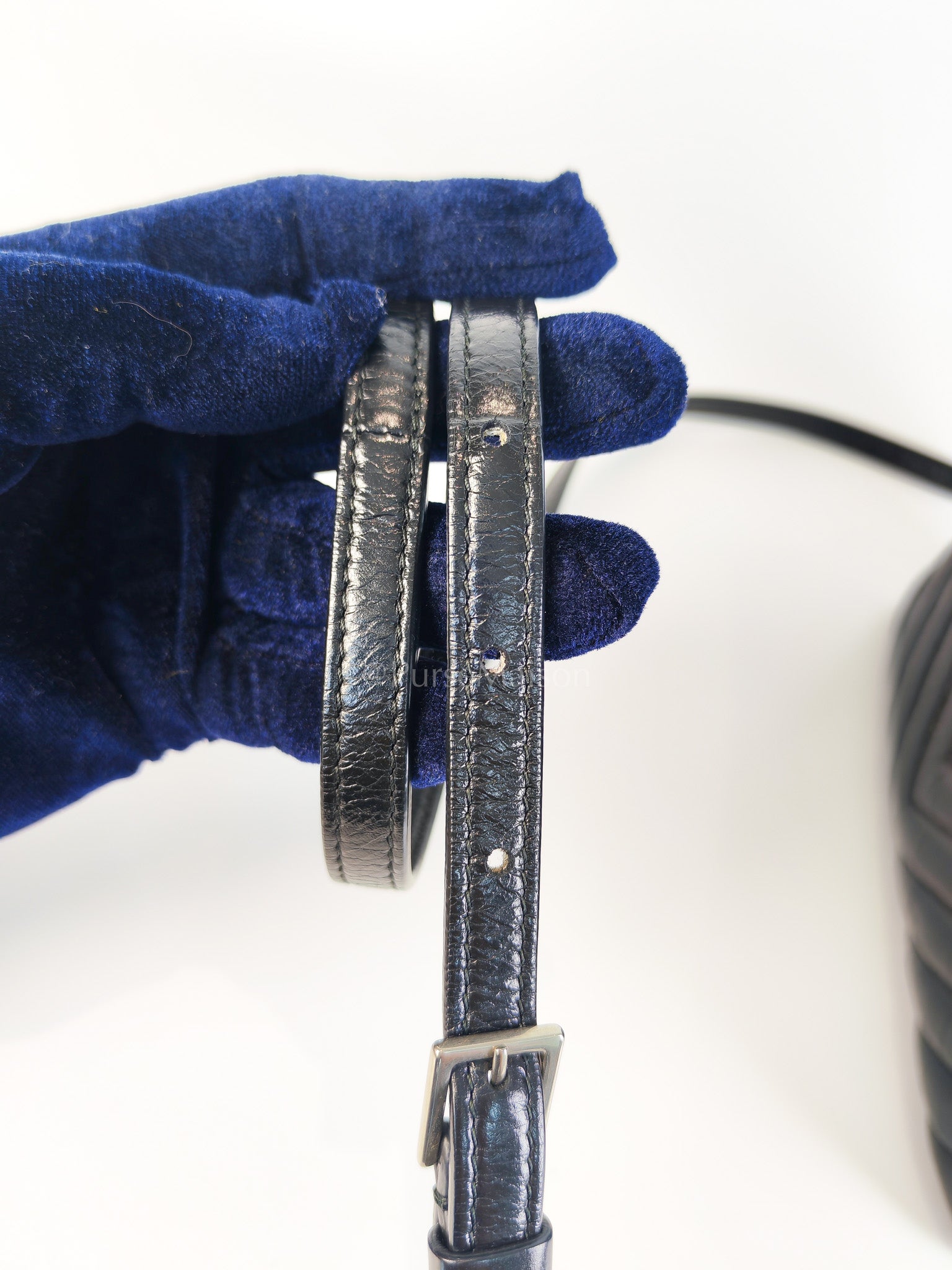 Lou Camera Bag in Black Chevron Quilted Leather & Silver Hardware | Purse Maison Luxury Bags Shop