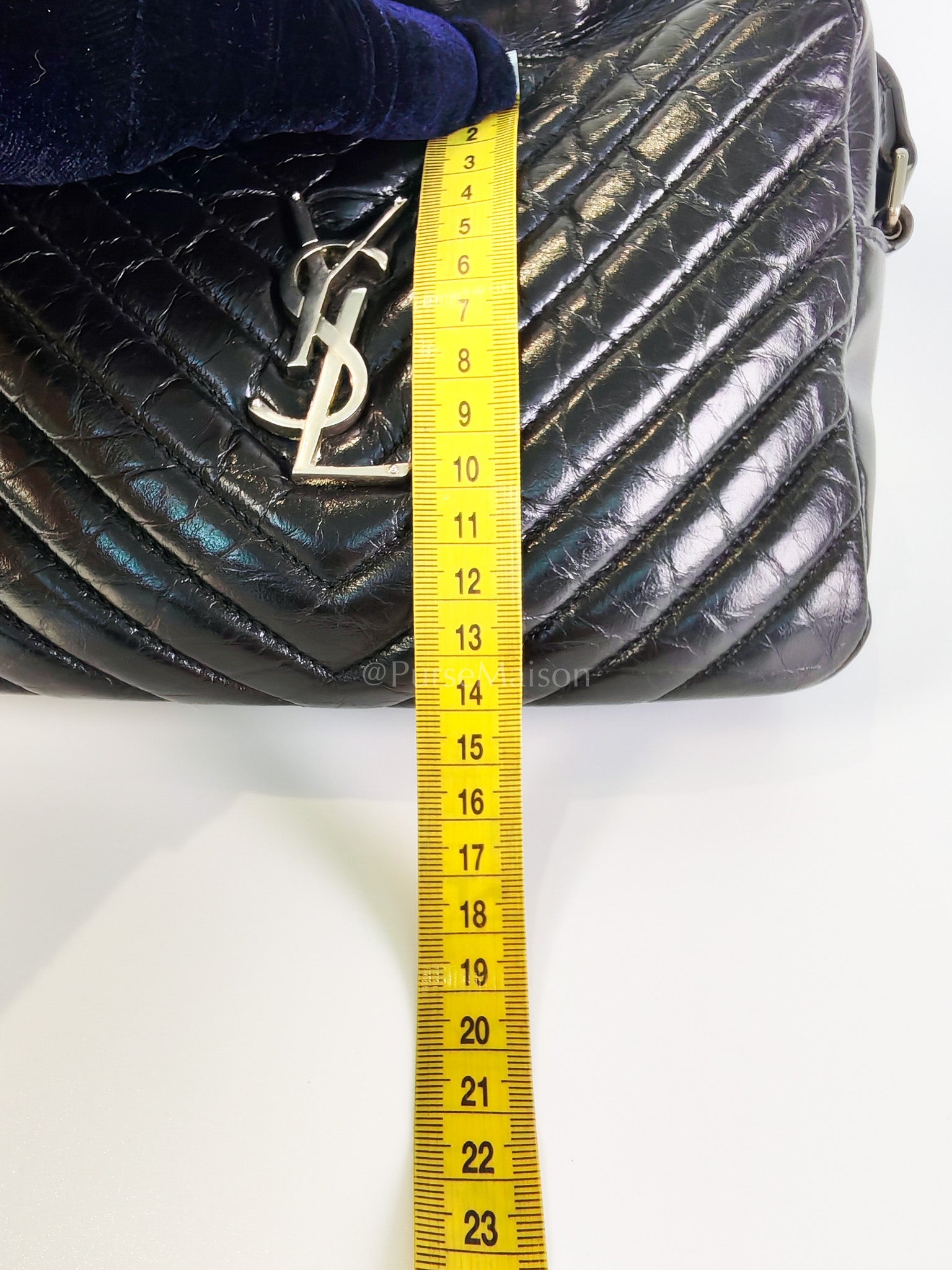 Lou Camera Bag in Black Chevron Quilted Leather & Silver Hardware | Purse Maison Luxury Bags Shop