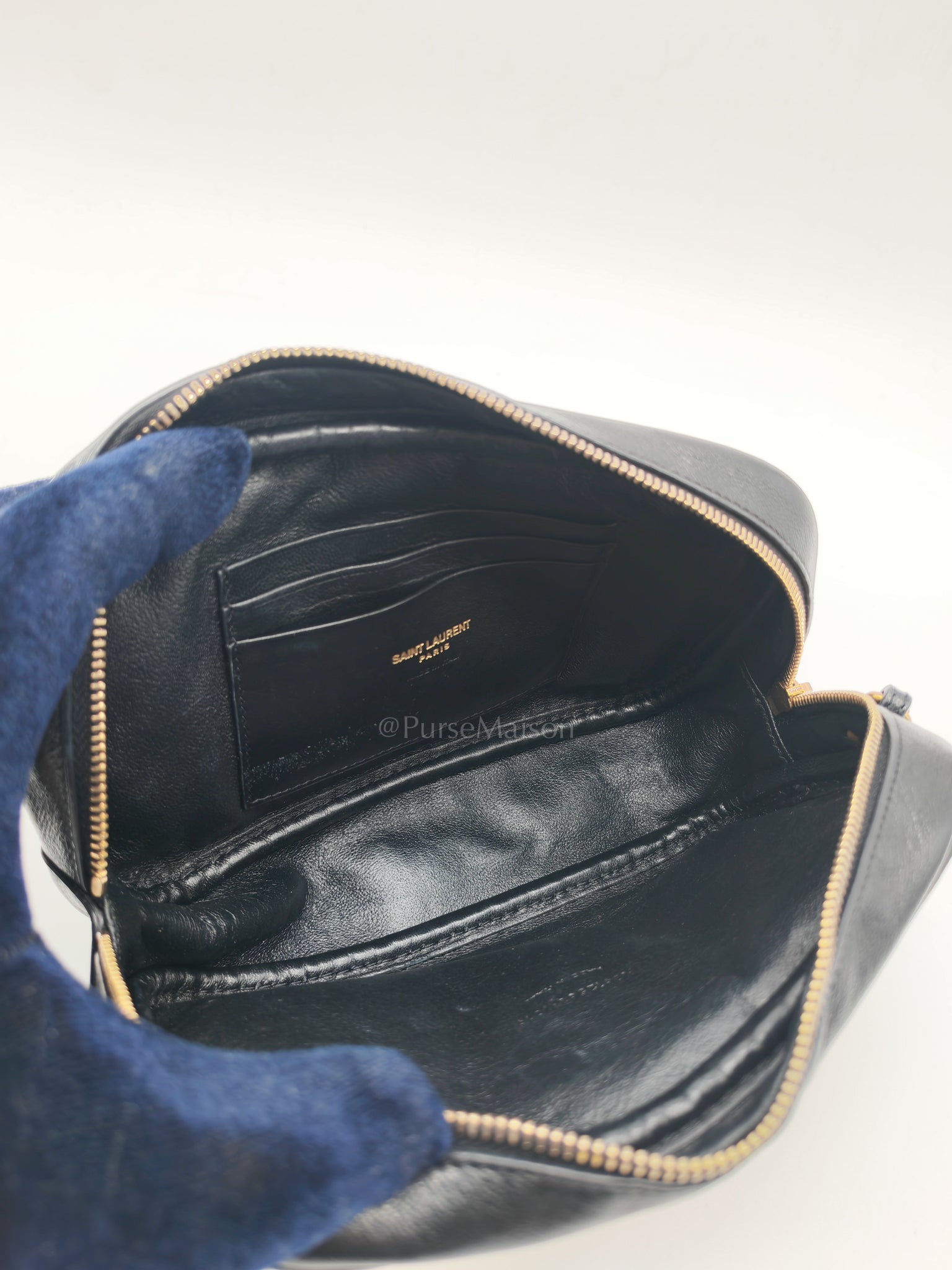 Lou Camera Bag in Black Trimmed Raffia Canvas | Purse Maison Luxury Bags Shop