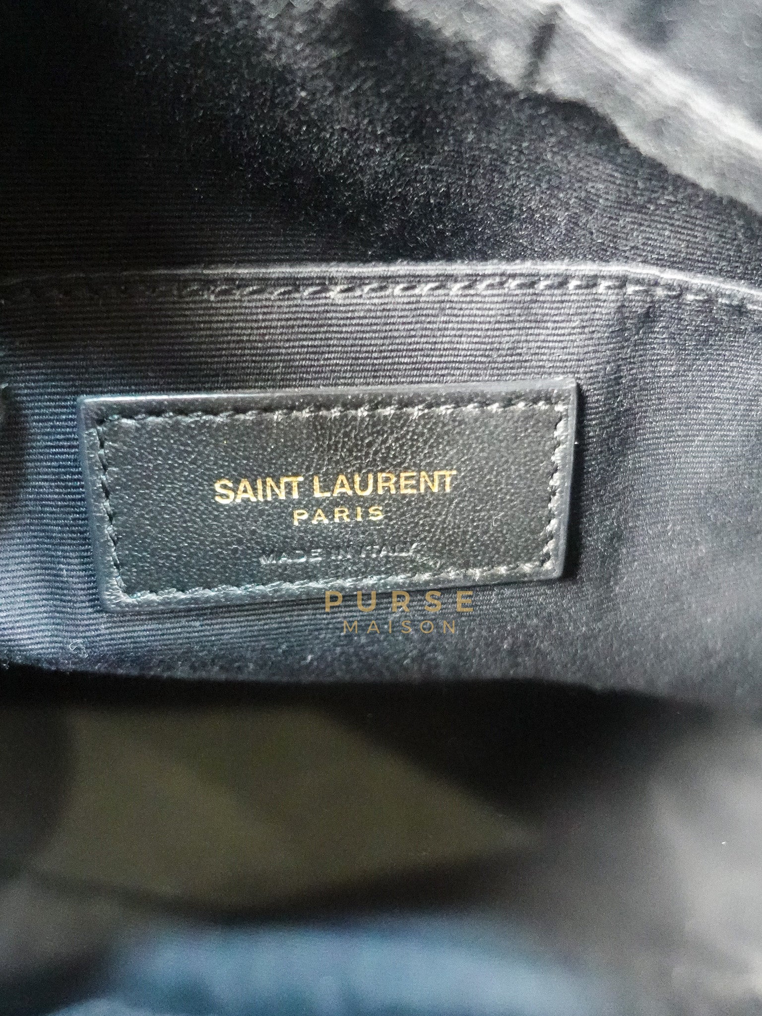 Lou Camera Bag in Navy Blue Calfskin Leather & Gold Hardware | Purse Maison Luxury Bags Shop