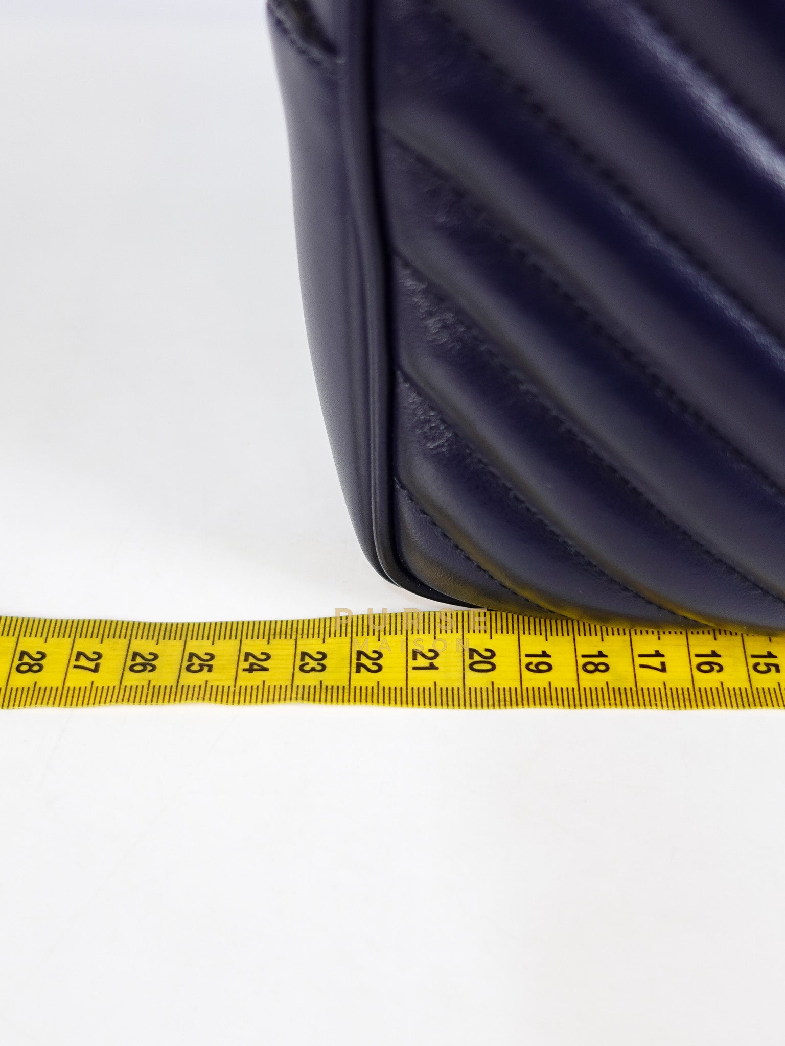 Lou Camera Bag in Navy Blue Calfskin Leather & Gold Hardware | Purse Maison Luxury Bags Shop