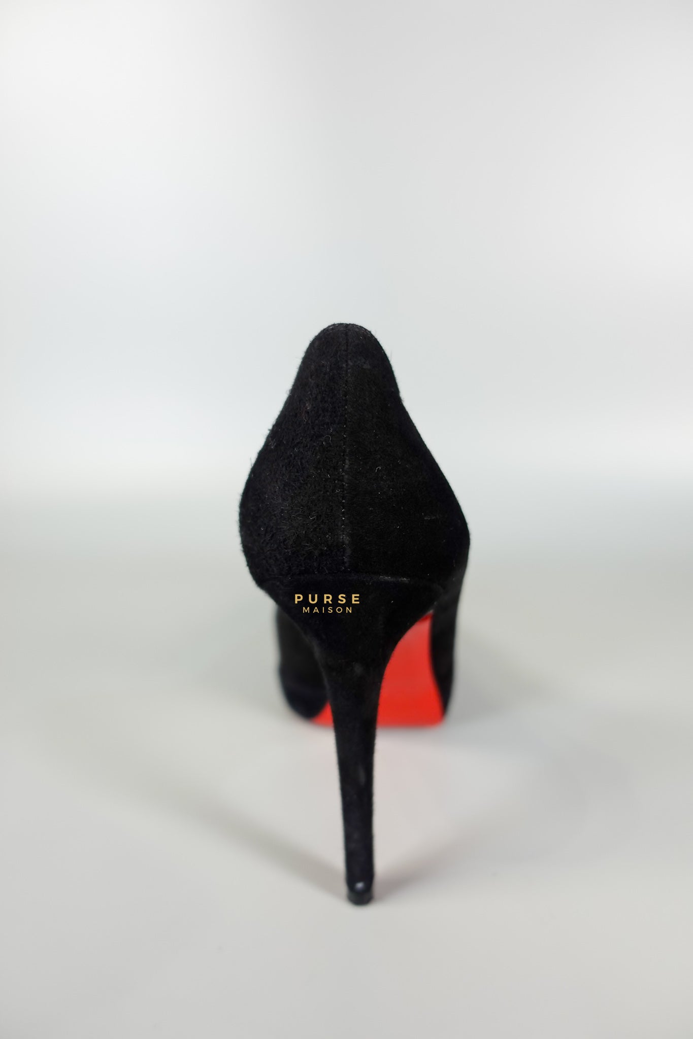 Louboutin Black Suede Hidden Platform Pumps Heels (Size 35.5EU 22.5cm) | Purse Maison Luxury Bags Shop
