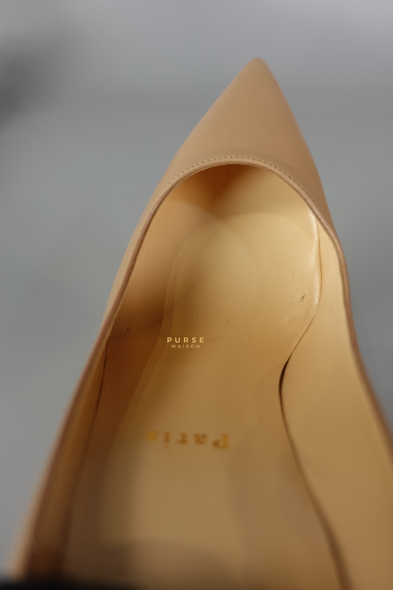 Louboutin So Kate Beige Leather Heels (Size 35.5EU 22.5cm) | Purse Maison Luxury Bags Shop