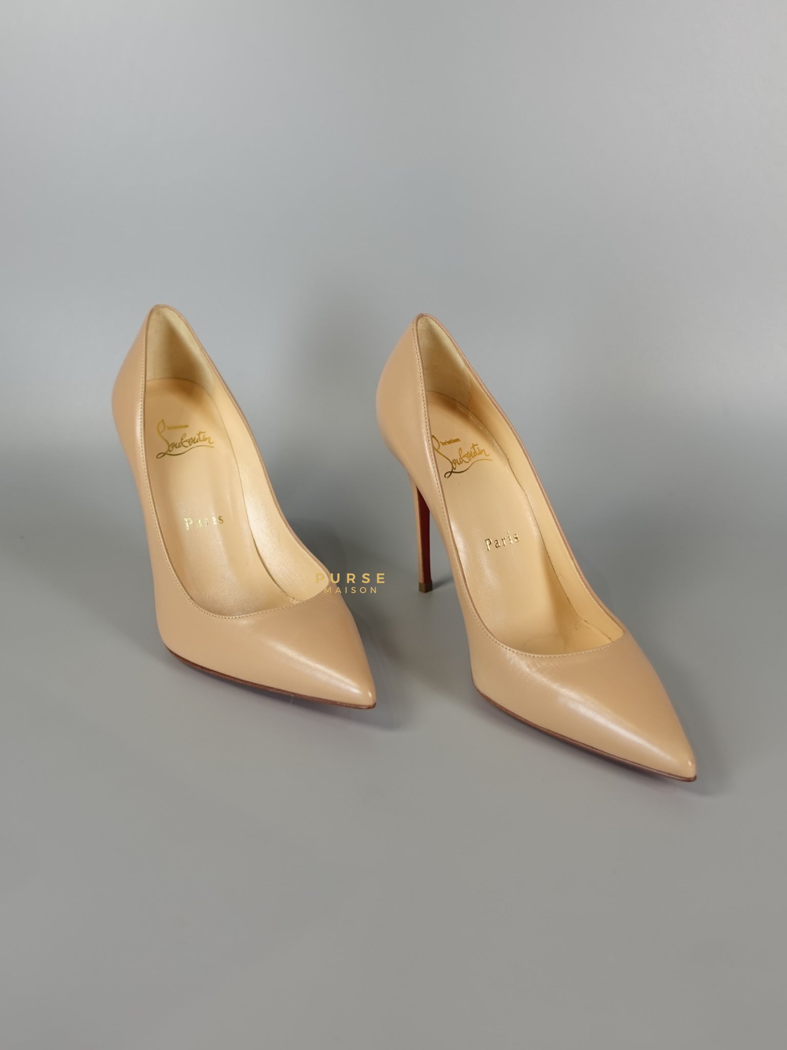 Louboutin So Kate Beige Leather Heels (Size 35.5EU 22.5cm) | Purse Maison Luxury Bags Shop