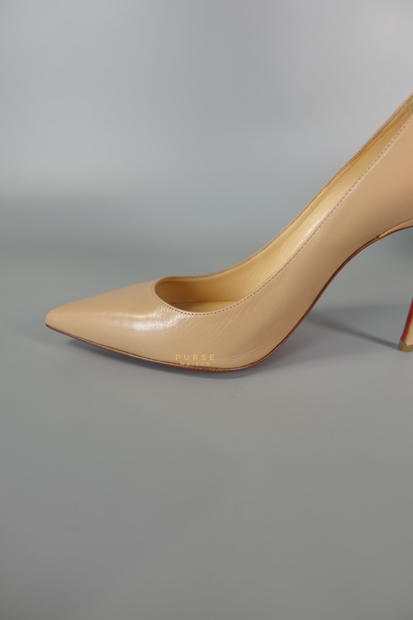 Louboutin So Kate Beige Leather Heels (Size 35.5EU 22.5cm) | Purse Maison Luxury Bags Shop