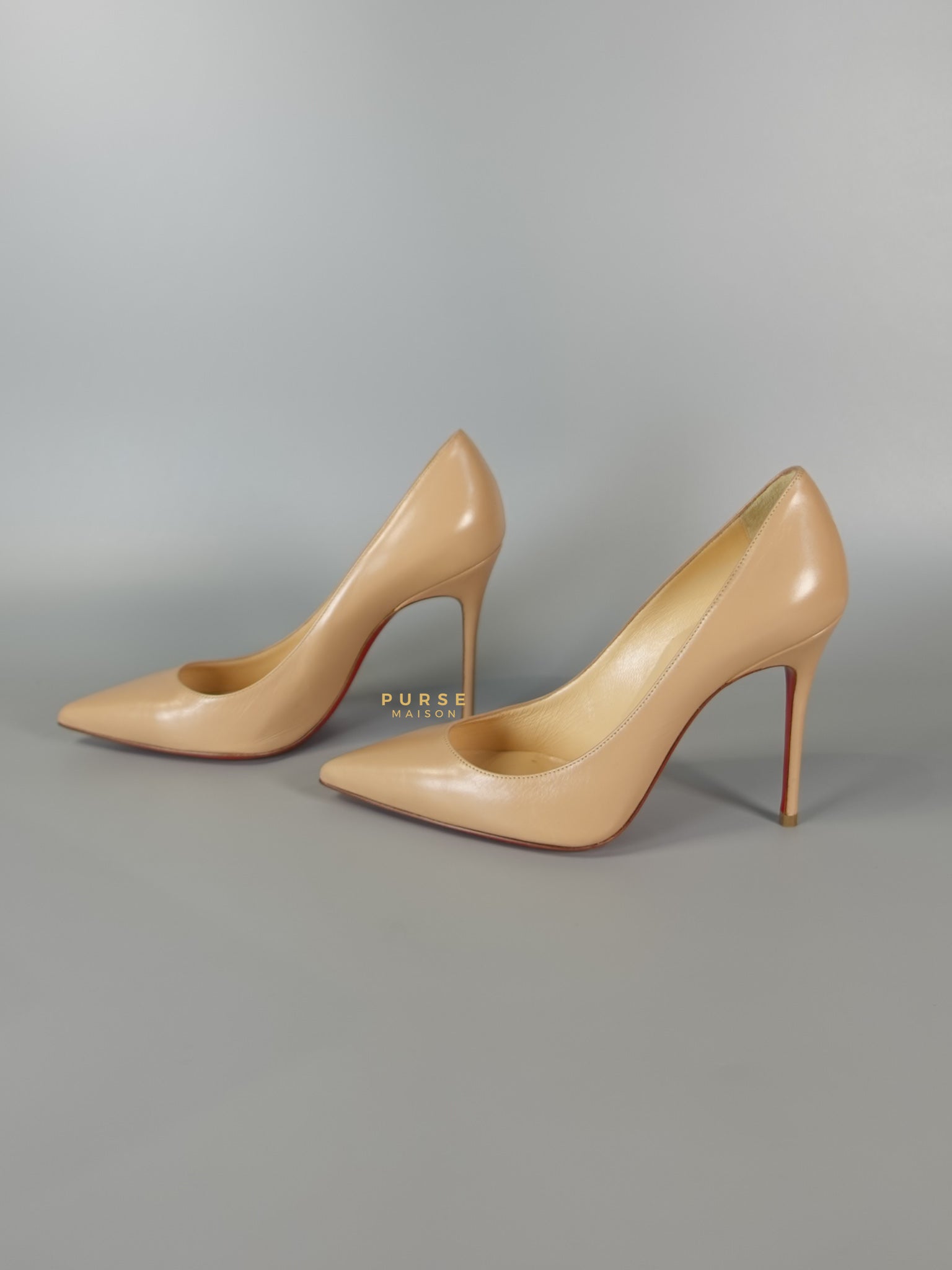 Louboutin So Kate Beige Leather Heels (Size 35.5EU 22.5cm) | Purse Maison Luxury Bags Shop