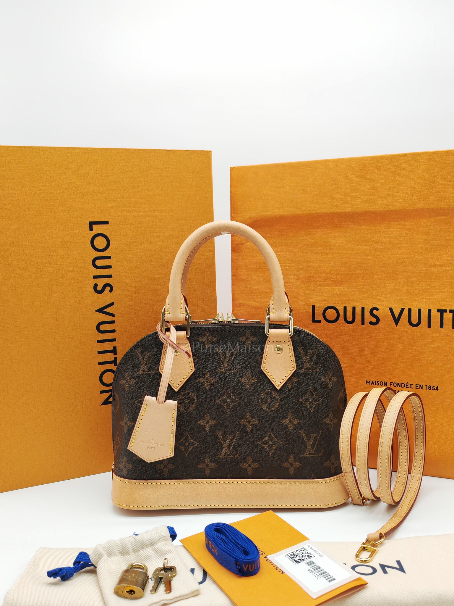 Alma BB in Monogram Canvas & Light Gold Hardware Microchip