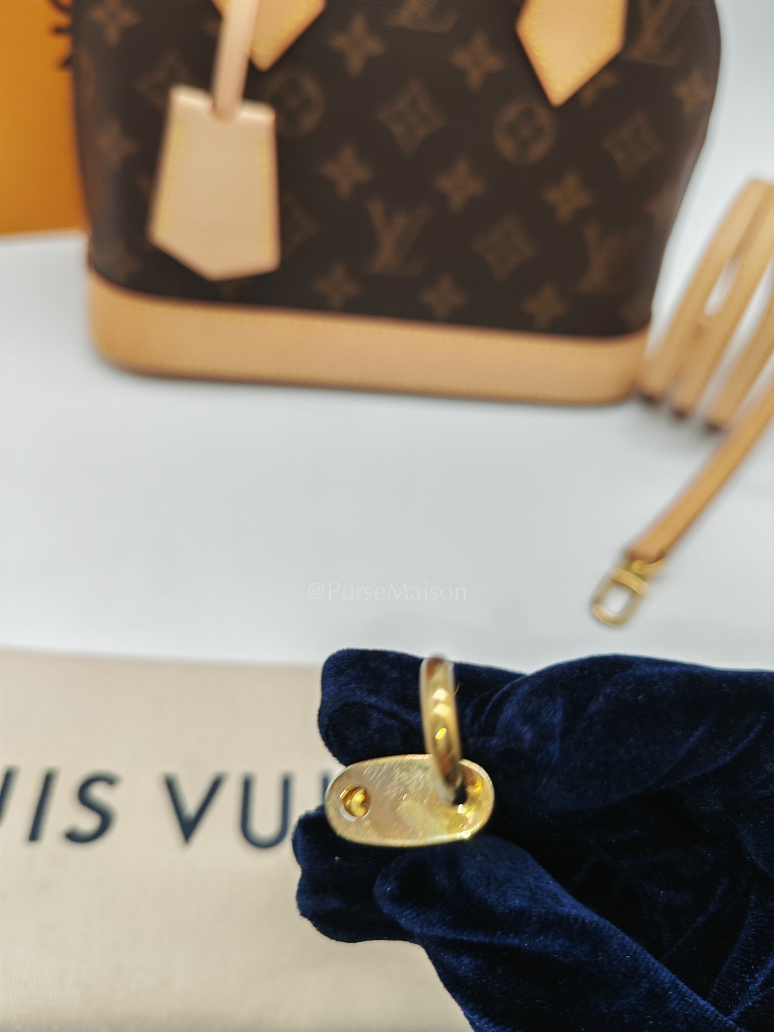 Alma BB in Monogram Canvas & Light Gold Hardware Microchip