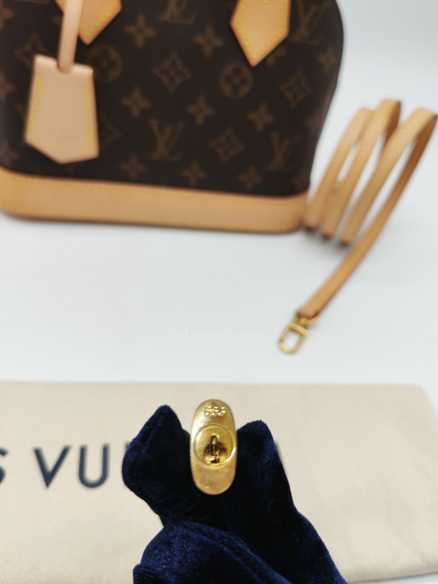 Alma BB in Monogram Canvas & Light Gold Hardware Microchip