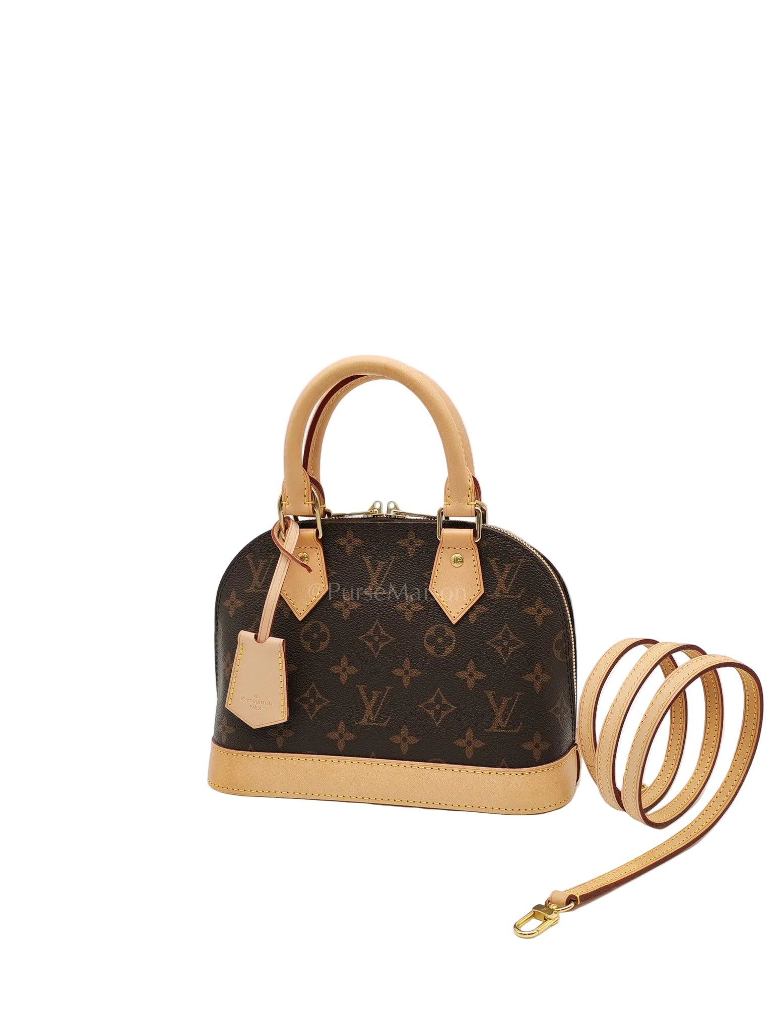 Alma BB in Monogram Canvas & Light Gold Hardware Microchip