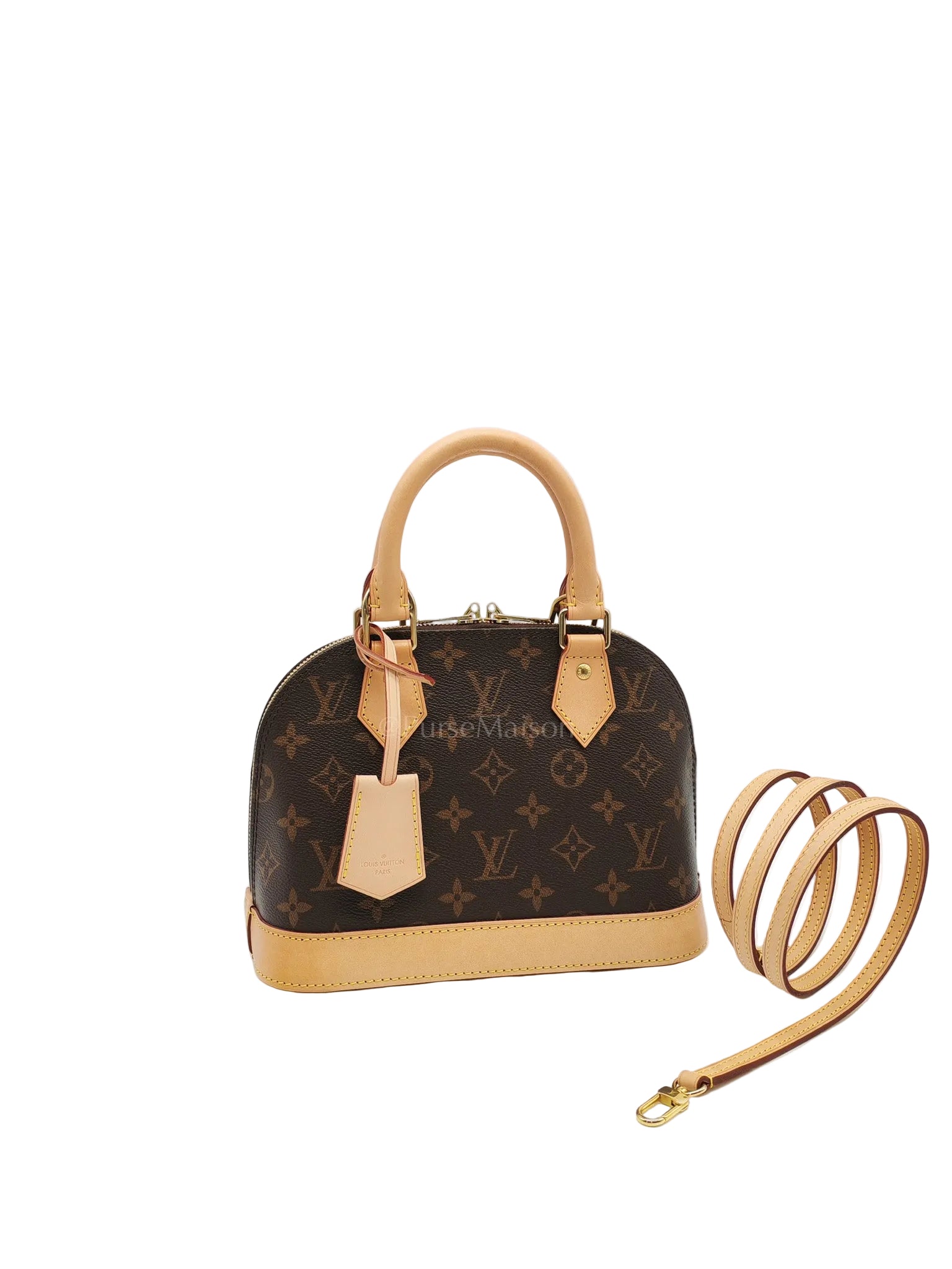 Alma BB in Monogram Canvas & Light Gold Hardware Microchip