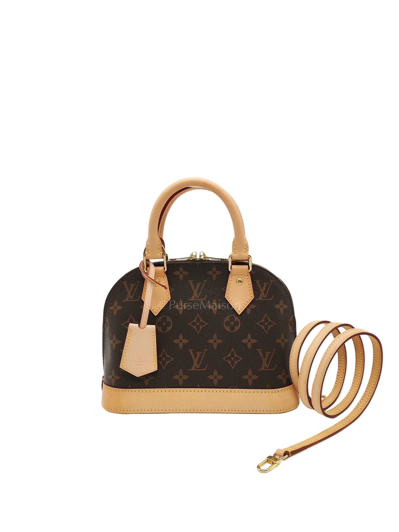 Alma BB in Monogram Canvas & Light Gold Hardware Microchip