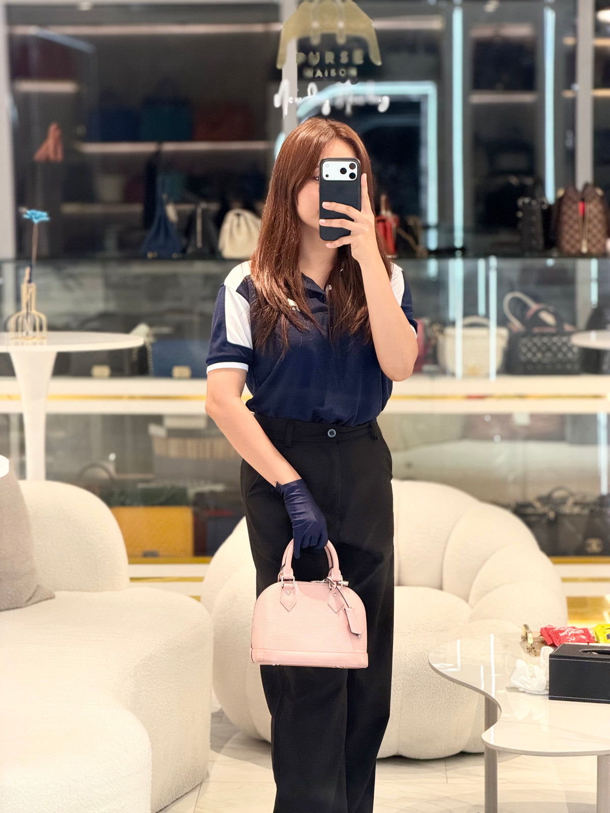 Louis Vuitton Alma BB Handbag in Rose Ballerine Epi Leather and Silver Hardware (Datecode: SN3240) | Purse Maison Luxury Bags Shop