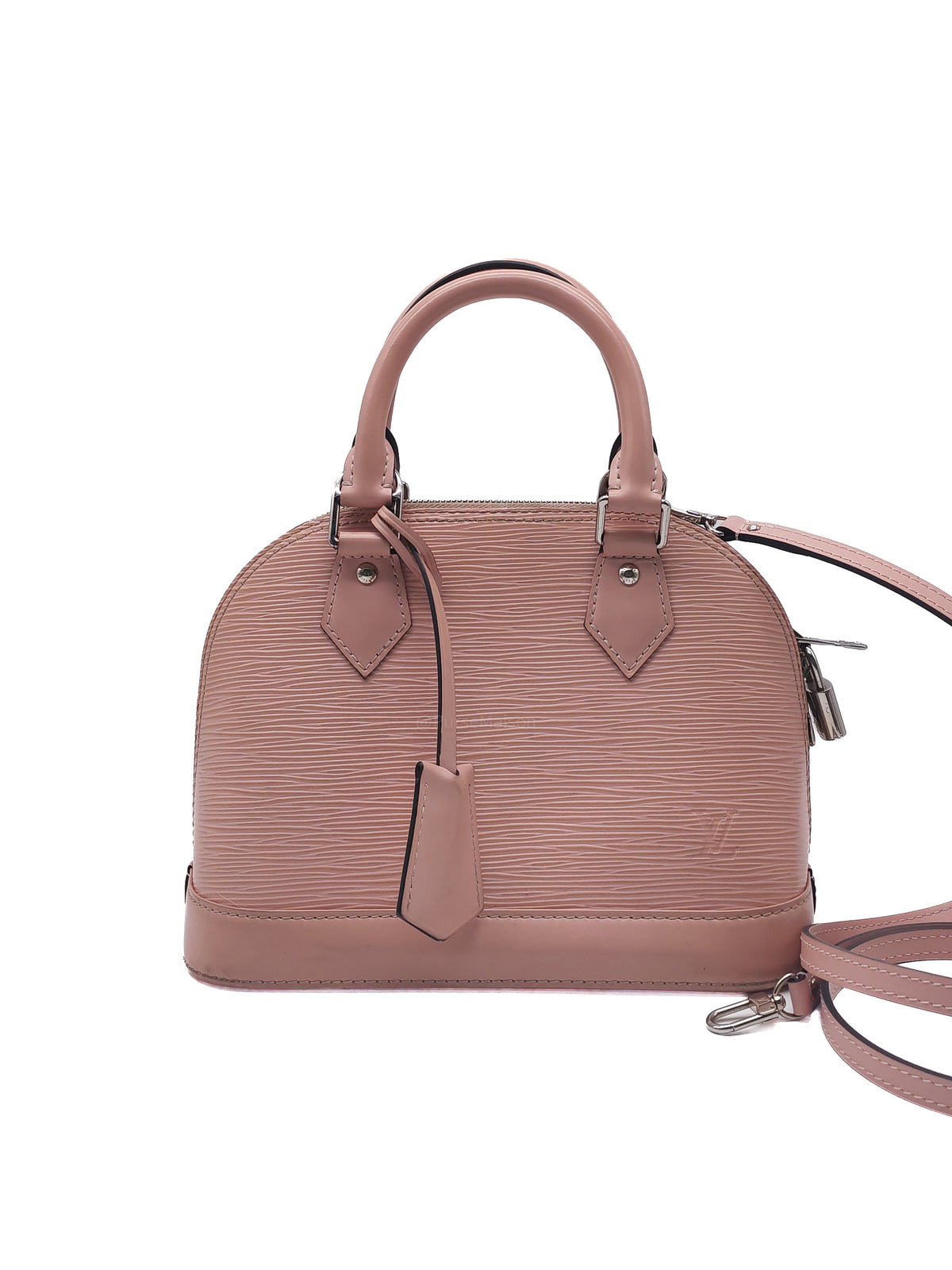 Louis Vuitton Alma BB Handbag in Rose Ballerine Epi Leather and Silver Hardware (Datecode: SN3240) | Purse Maison Luxury Bags Shop