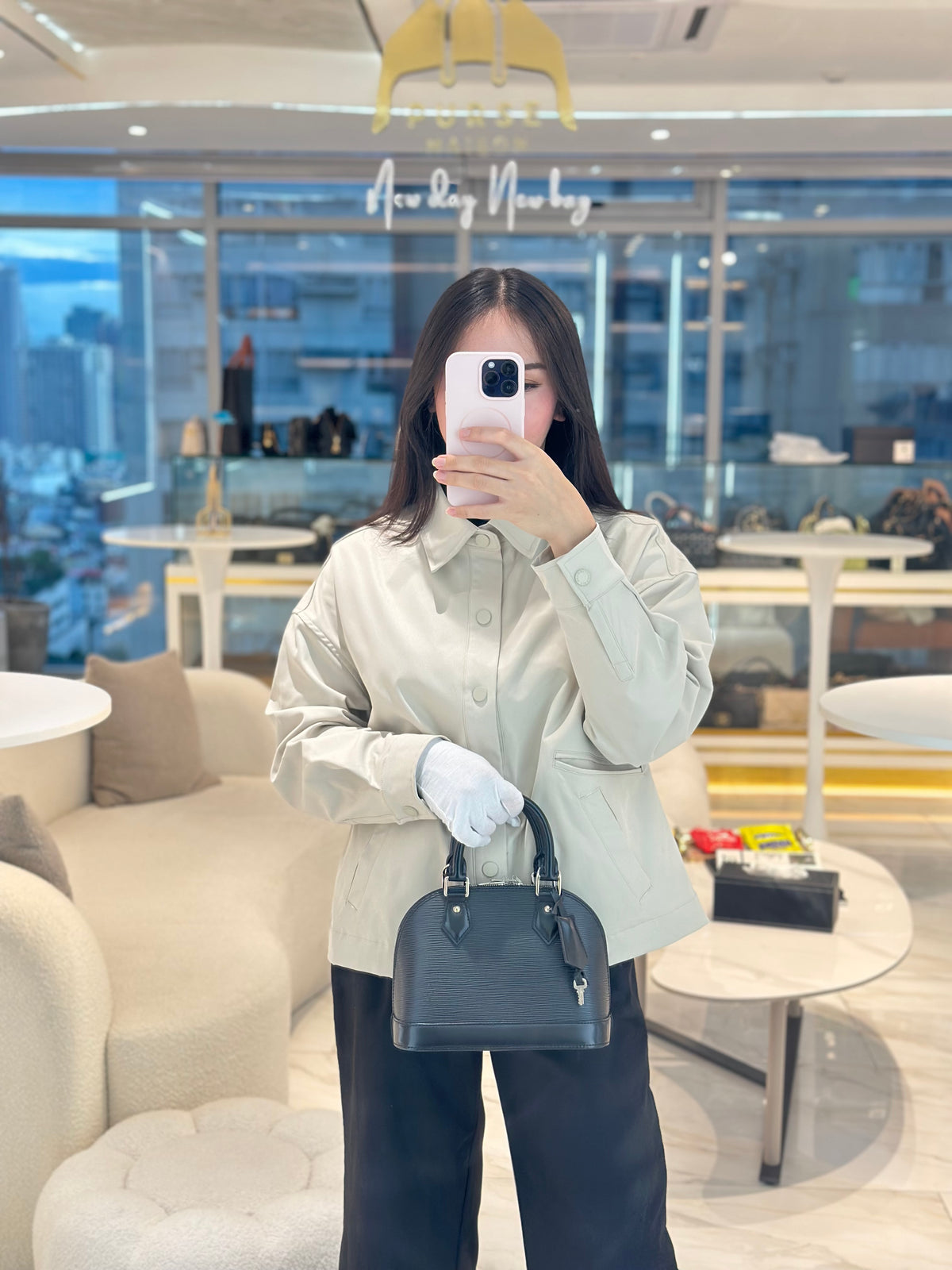 Louis Vuitton Alma BB in Black Epi Leather Silver Hardware (Date Code: AA1139) | Purse Maison Luxury Bags Shop