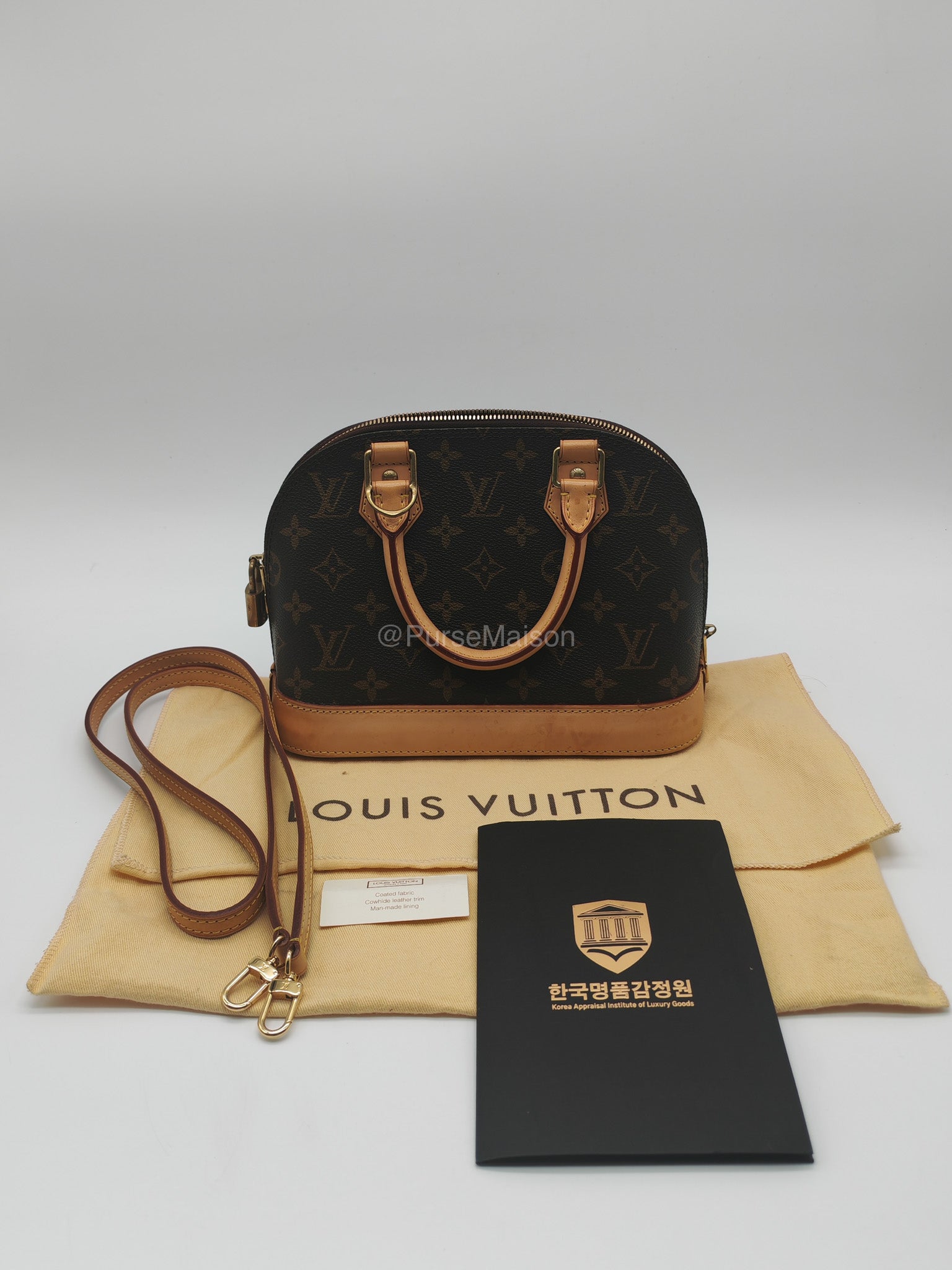 Louis Vuitton Alma BB in Monogram Canvas and Aged Gold Hardware (Datecode: FL3173) | Purse Maison Luxury Bags Shop