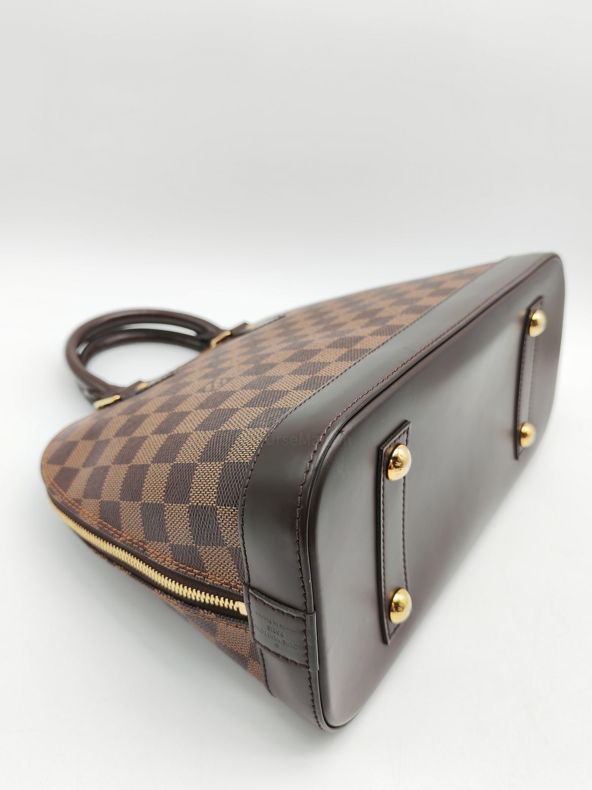 Louis Vuitton Alma PM in Damier Ebene Canvas and Gold Hardware (Datecode: AR2260) | Purse Maison Luxury Bags Shop