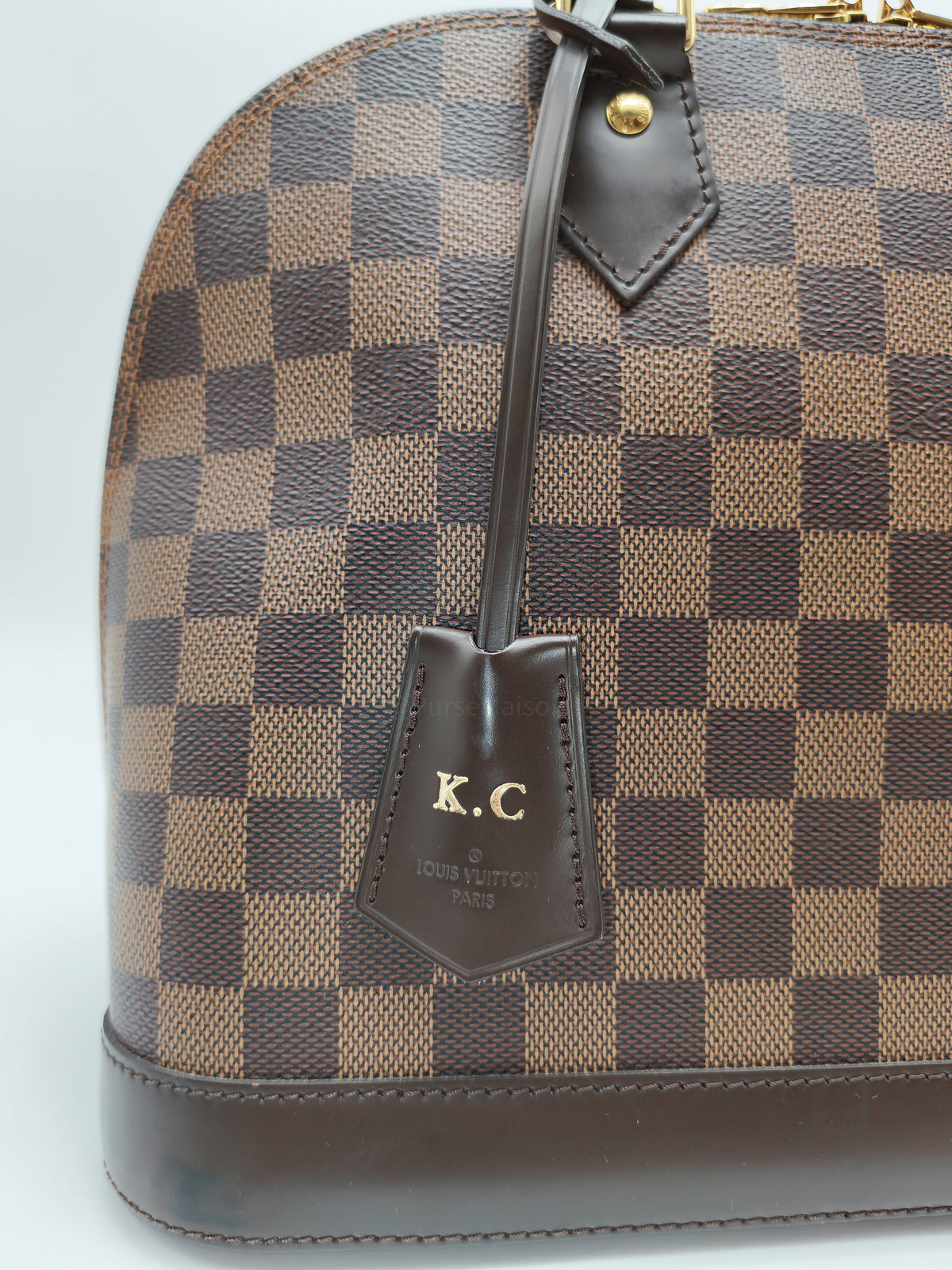 Louis Vuitton Alma PM in Damier Ebene Canvas and Gold Hardware (Datecode: AR2260) | Purse Maison Luxury Bags Shop
