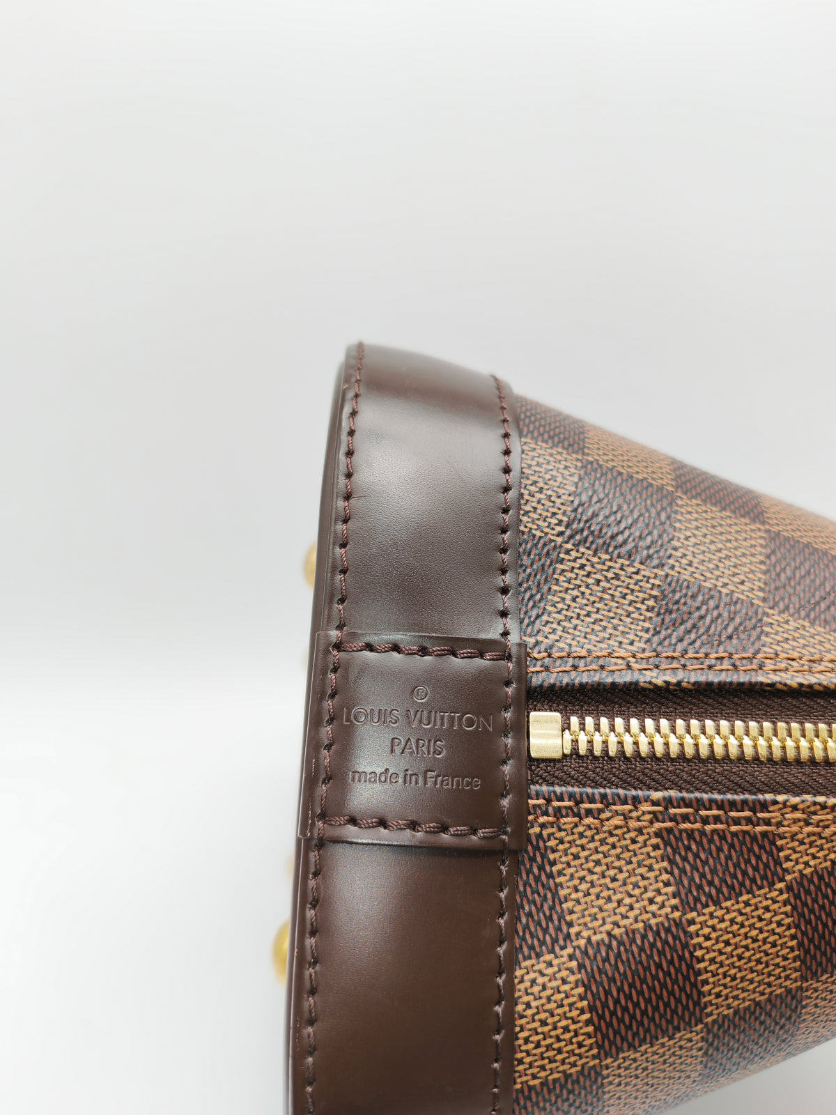 Louis Vuitton Alma PM in Damier Ebene Canvas and Gold Hardware (Datecode: AR2260) | Purse Maison Luxury Bags Shop