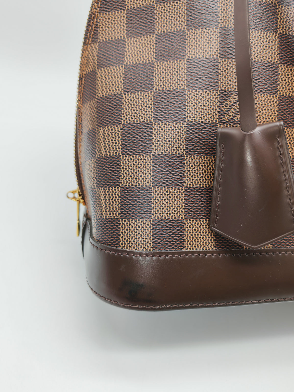 Louis Vuitton Alma PM in Damier Ebene Canvas and Gold Hardware (Datecode: AR2260) | Purse Maison Luxury Bags Shop