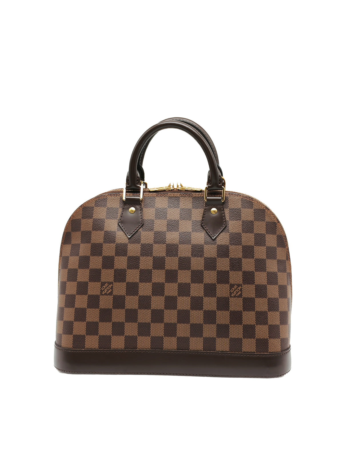 Louis Vuitton Alma PM in Damier Ebene Canvas and Gold Hardware (Datecode: AR2260) | Purse Maison Luxury Bags Shop