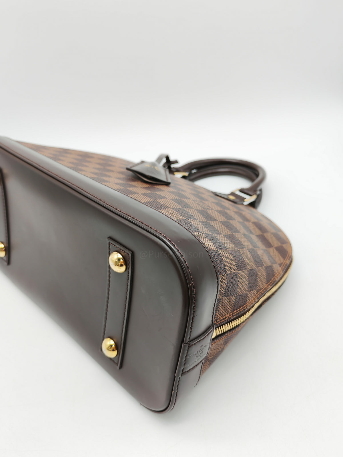 Louis Vuitton Alma PM in Damier Ebene Canvas and Gold Hardware (Datecode: AR2260) | Purse Maison Luxury Bags Shop