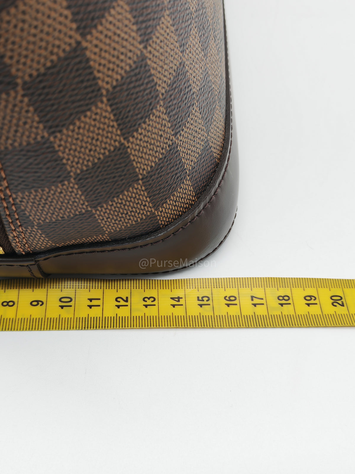 Louis Vuitton Alma PM in Damier Ebene Canvas and Gold Hardware (Datecode: FL0025) | Purse Maison Luxury Bags Shop