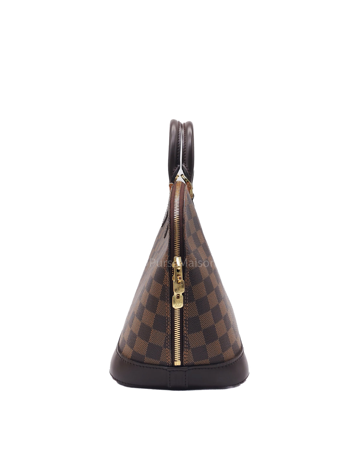 Louis Vuitton Alma PM in Damier Ebene Canvas and Gold Hardware (Datecode: FL0025) | Purse Maison Luxury Bags Shop
