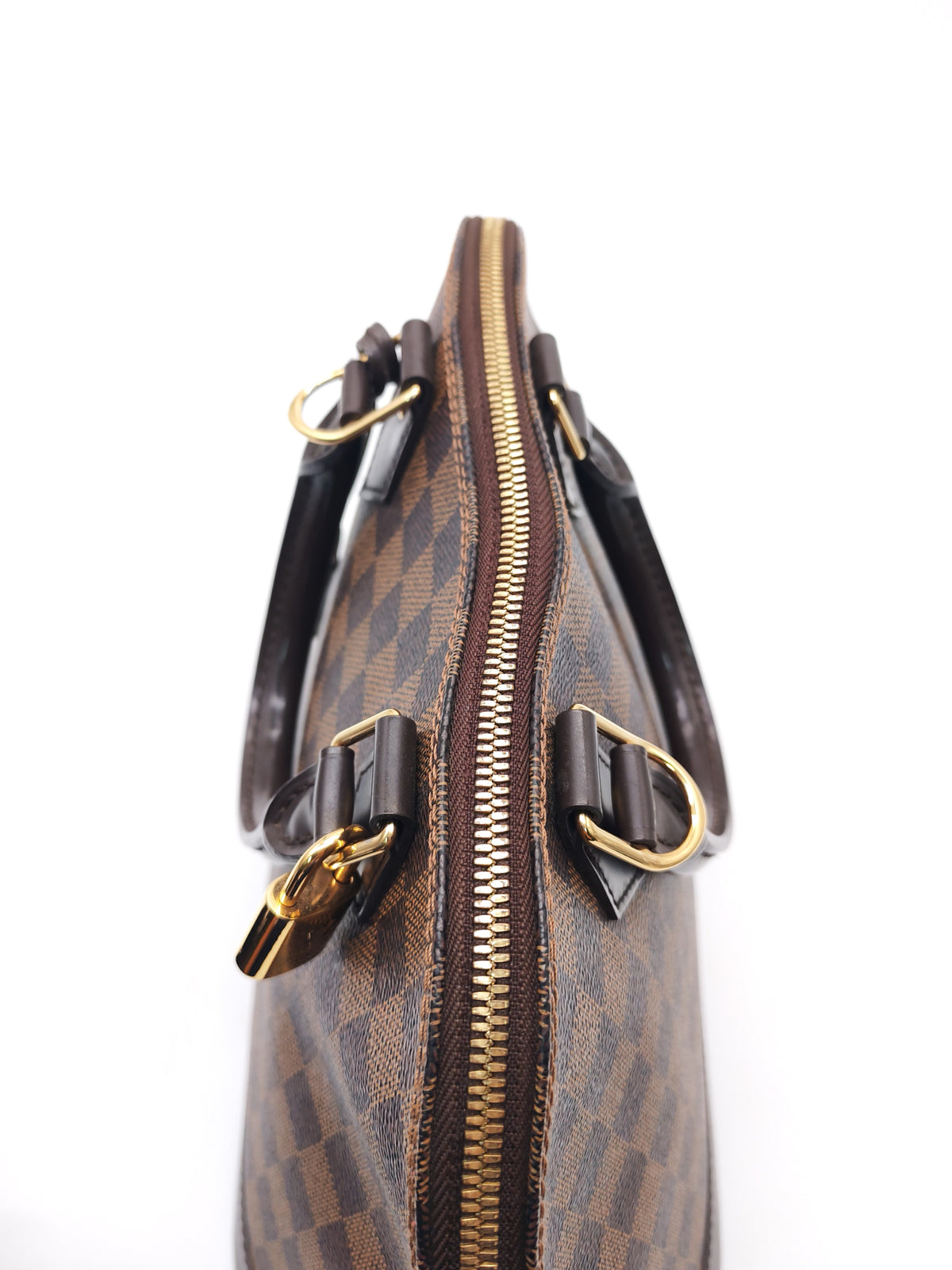 Louis Vuitton Alma PM in Damier Ebene Canvas and Gold Hardware (Datecode: FL3170) | Purse Maison Luxury Bags Shop