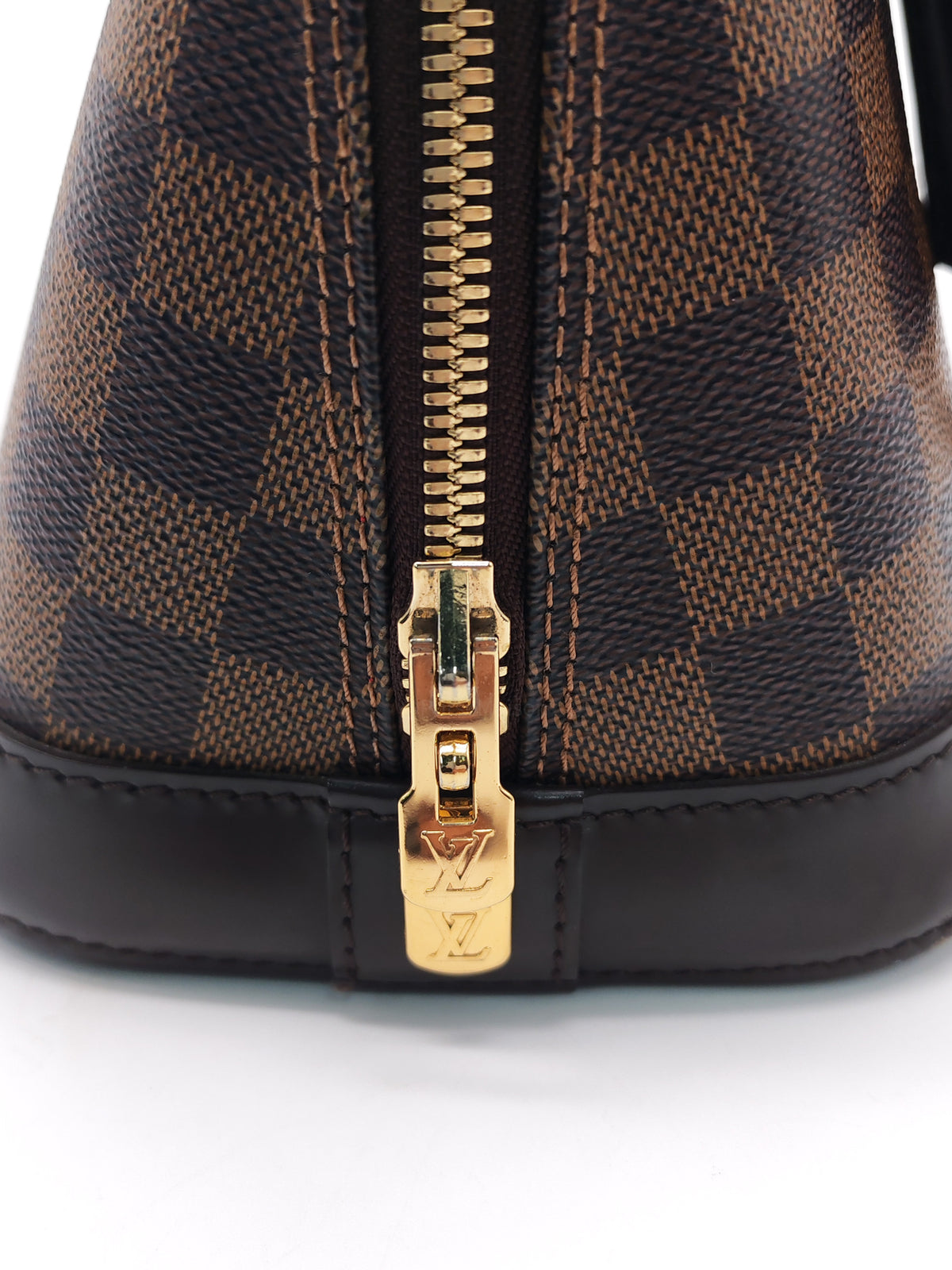 Louis Vuitton Alma PM in Damier Ebene Canvas and Gold Hardware (Datecode: FL3170) | Purse Maison Luxury Bags Shop