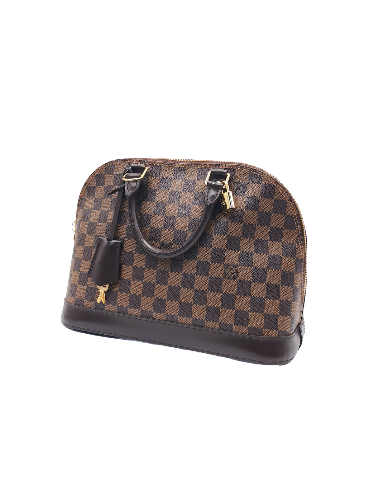 Louis Vuitton Alma PM in Damier Ebene Canvas and Gold Hardware (Datecode: FL3170) | Purse Maison Luxury Bags Shop
