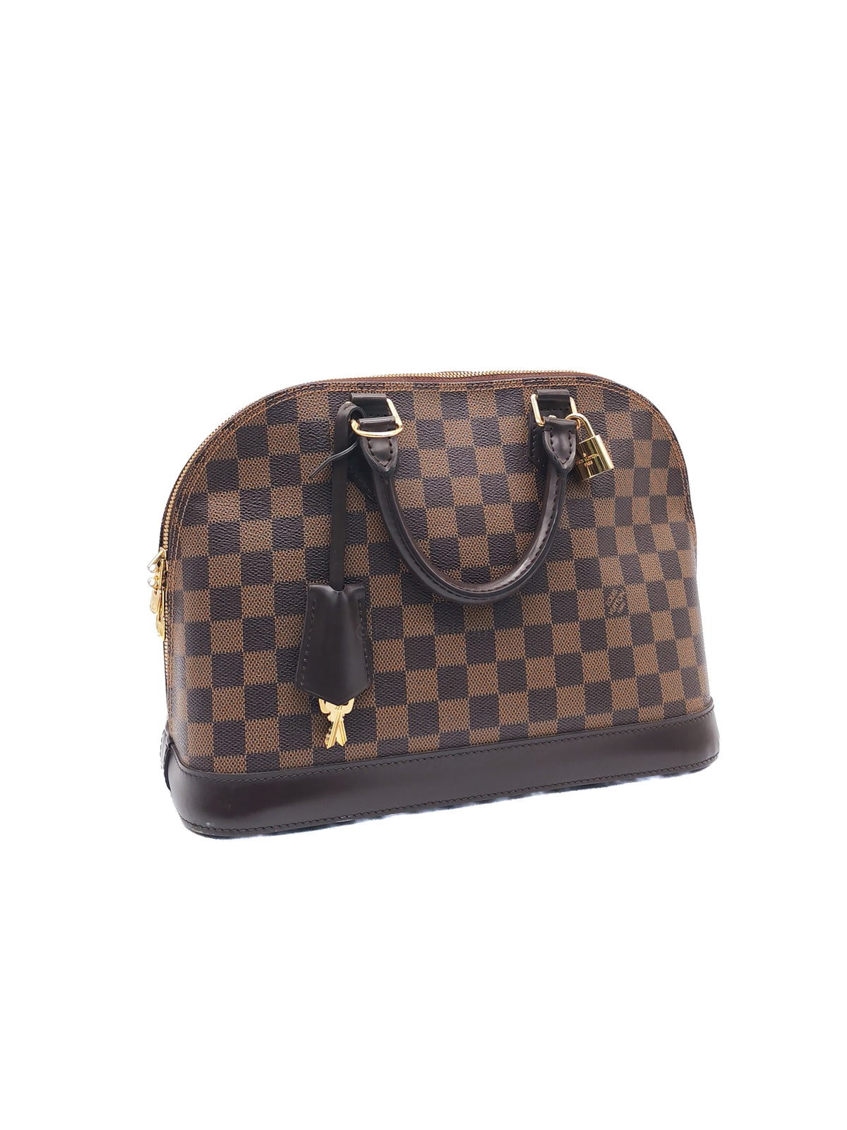 Louis Vuitton Alma PM in Damier Ebene Canvas and Gold Hardware (Datecode: FL3170) | Purse Maison Luxury Bags Shop