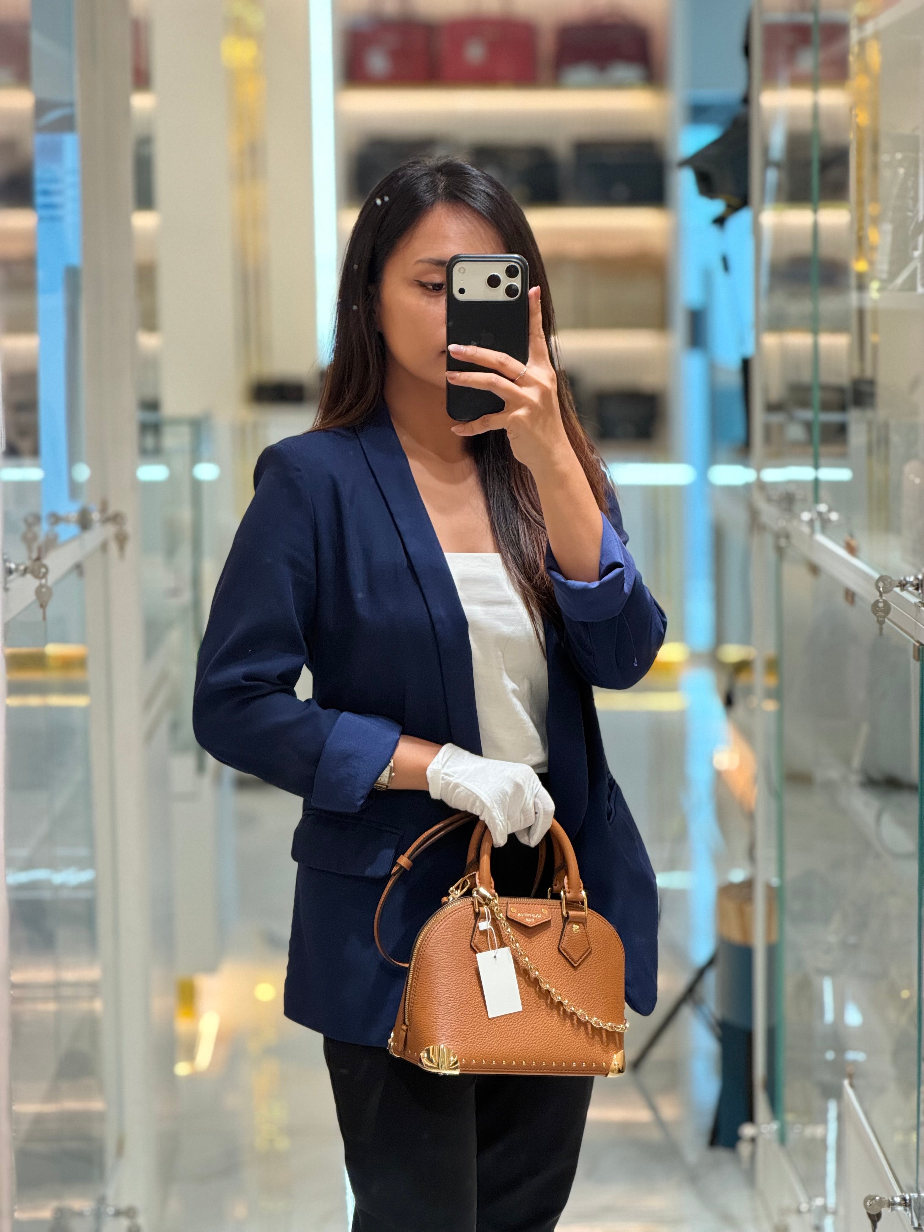 Alma Trunk BB in Tan Smooth Calfskin Leather & Gold Hardware Microchip | Purse Maison Luxury Bags Shop