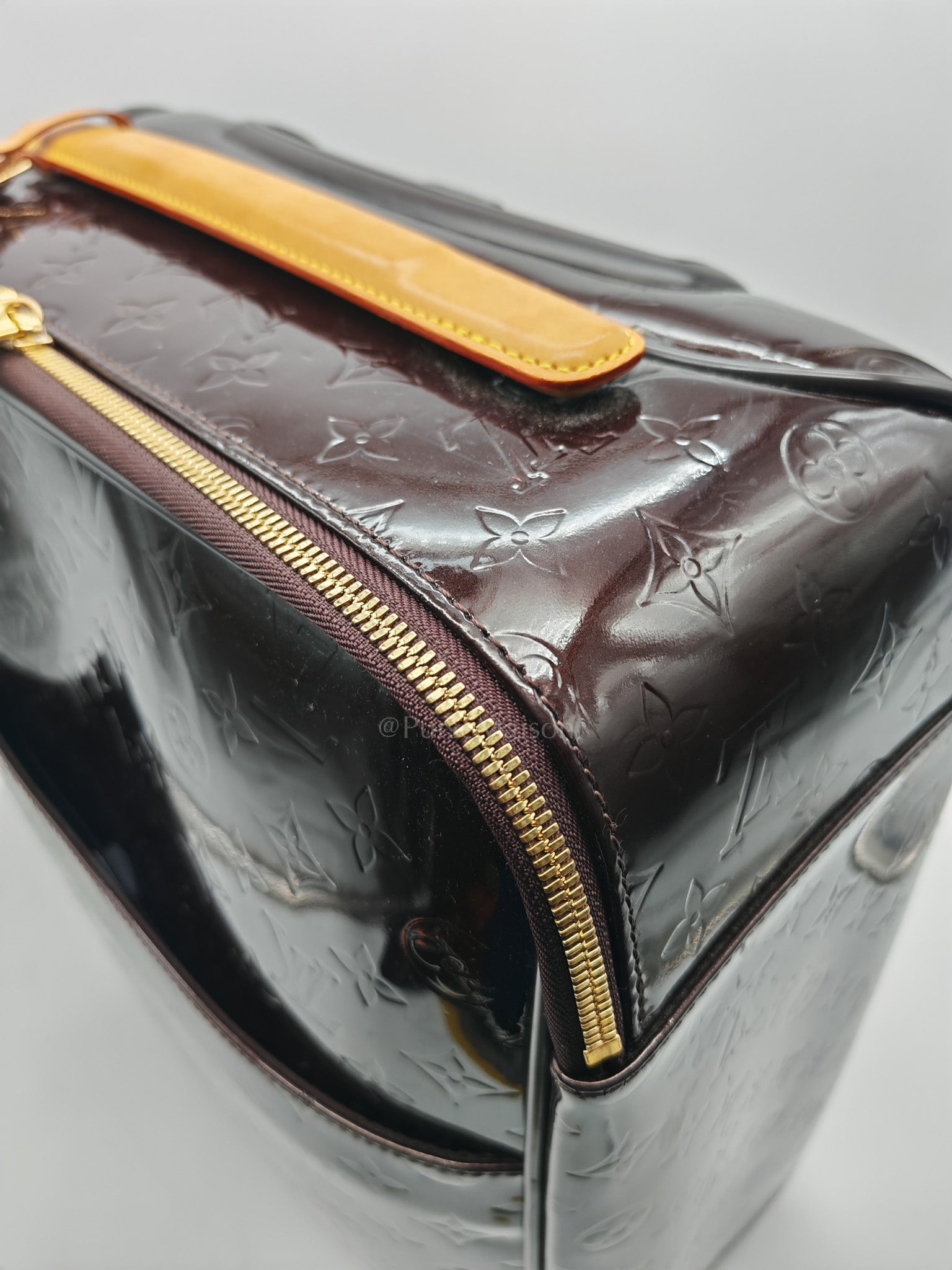 Amarante Monogram Vernis Pegase 45 Burgundy Patent Luggage (Date Code: MB4151) | Purse Maison Luxury Bags Shop