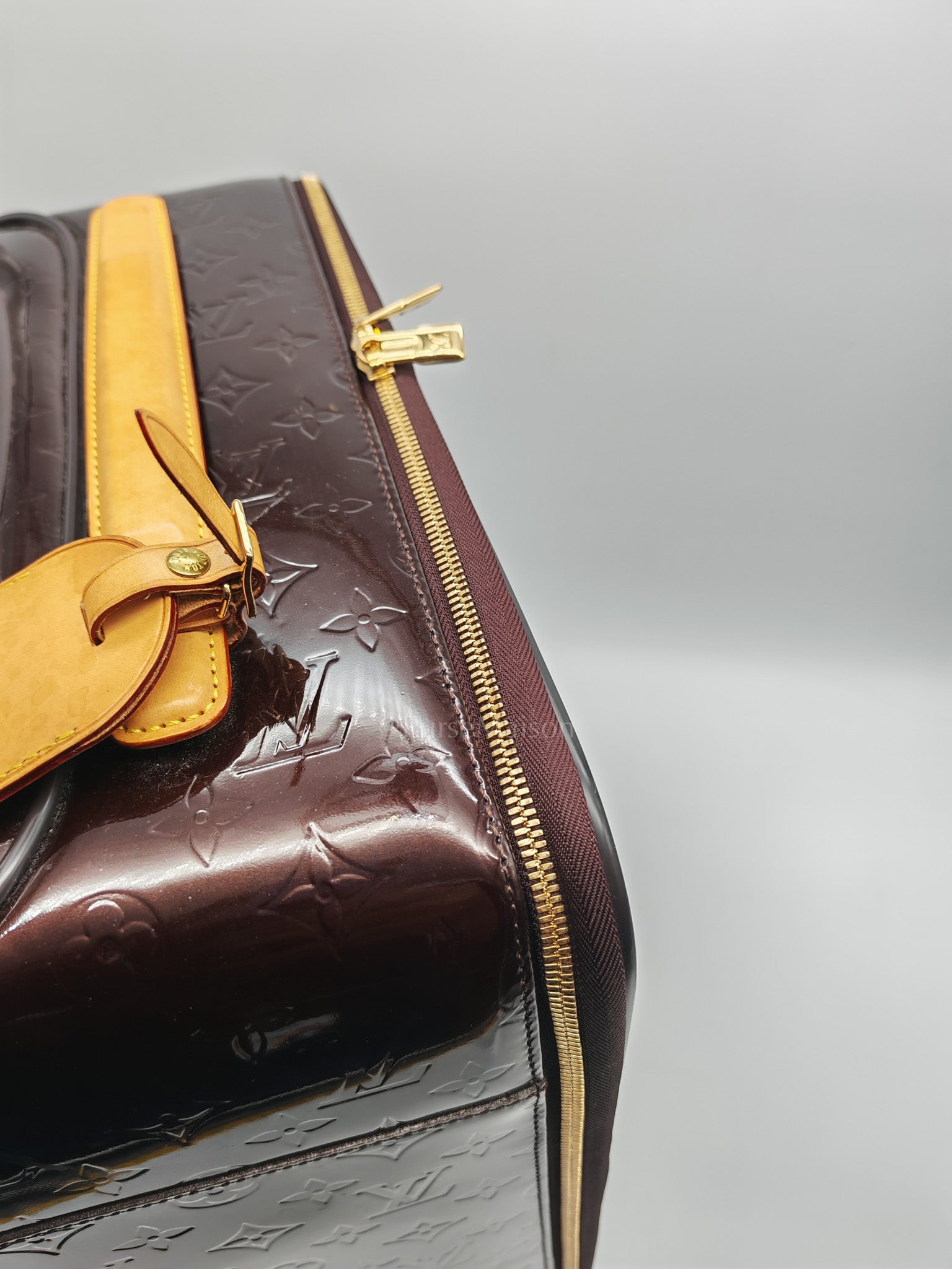 Amarante Monogram Vernis Pegase 45 Burgundy Patent Luggage (Date Code: MB4151) | Purse Maison Luxury Bags Shop