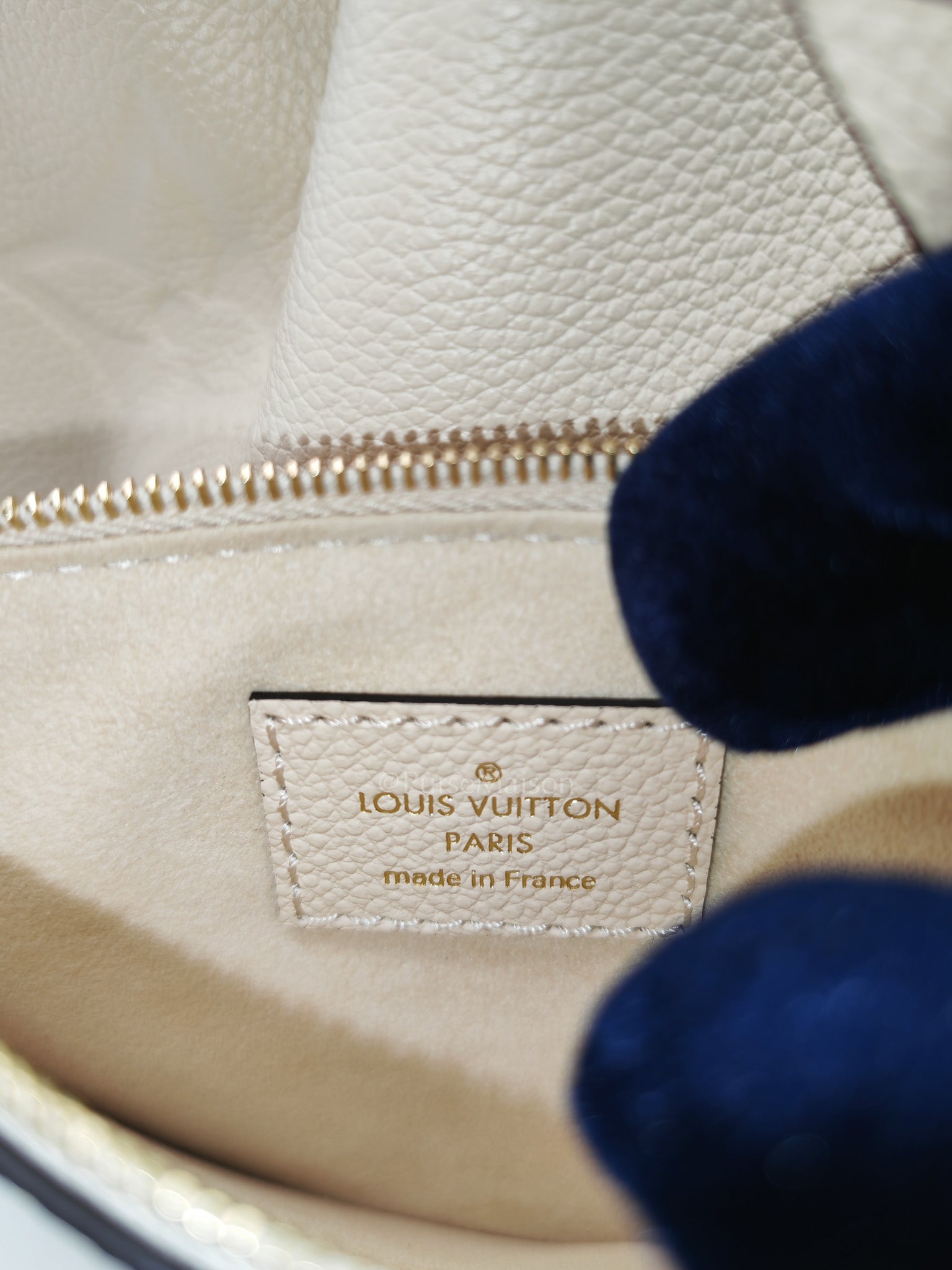 Louis Vuitton Bundle Bag in Cream Monogram Empreinte Giant and Gold Hardware Microchip | Purse Maison Luxury Bags Shop