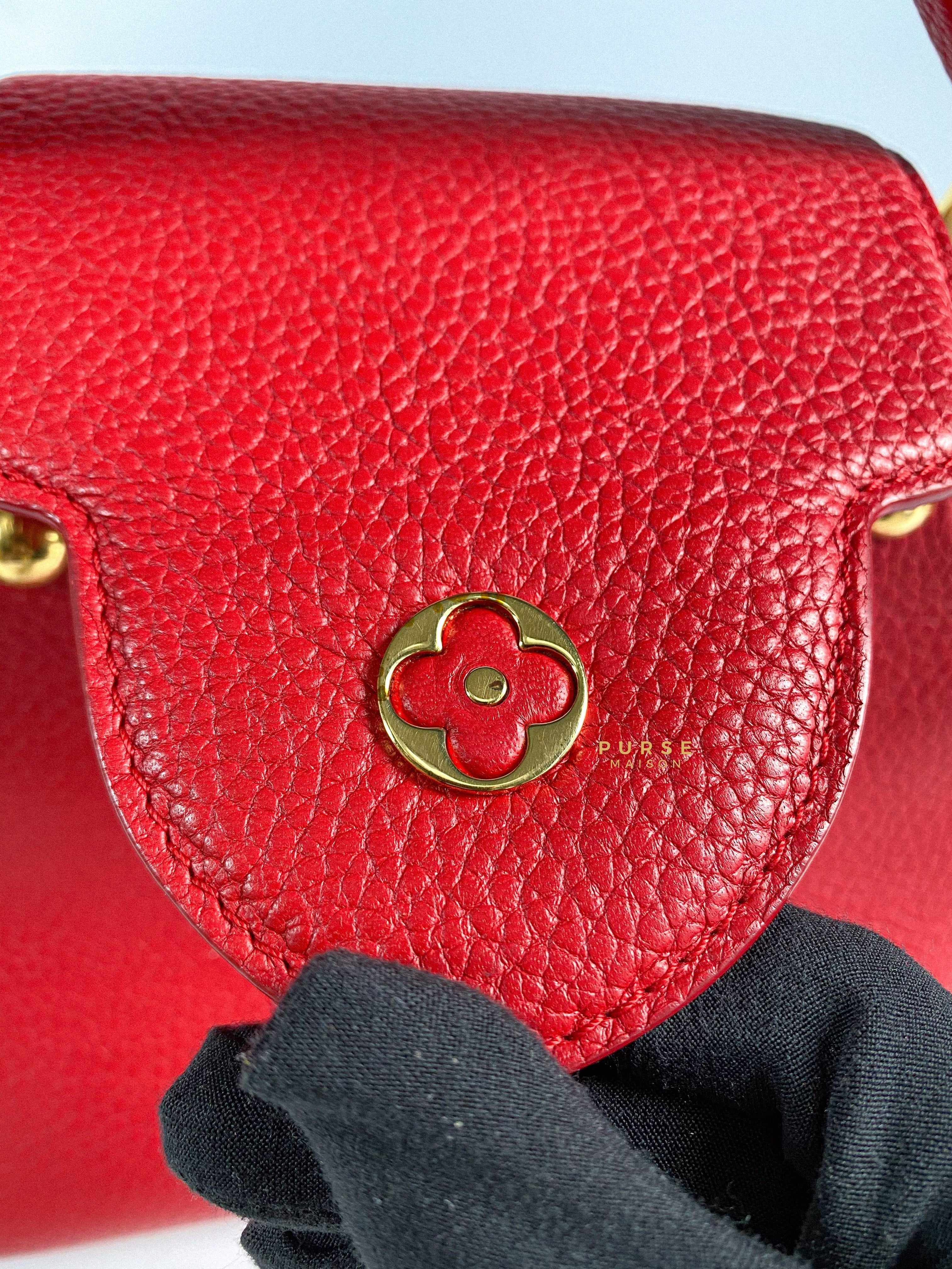 Louis Vuitton Capucines BB Red with Studs Taurillon Leather (Date Code: TR0148)
