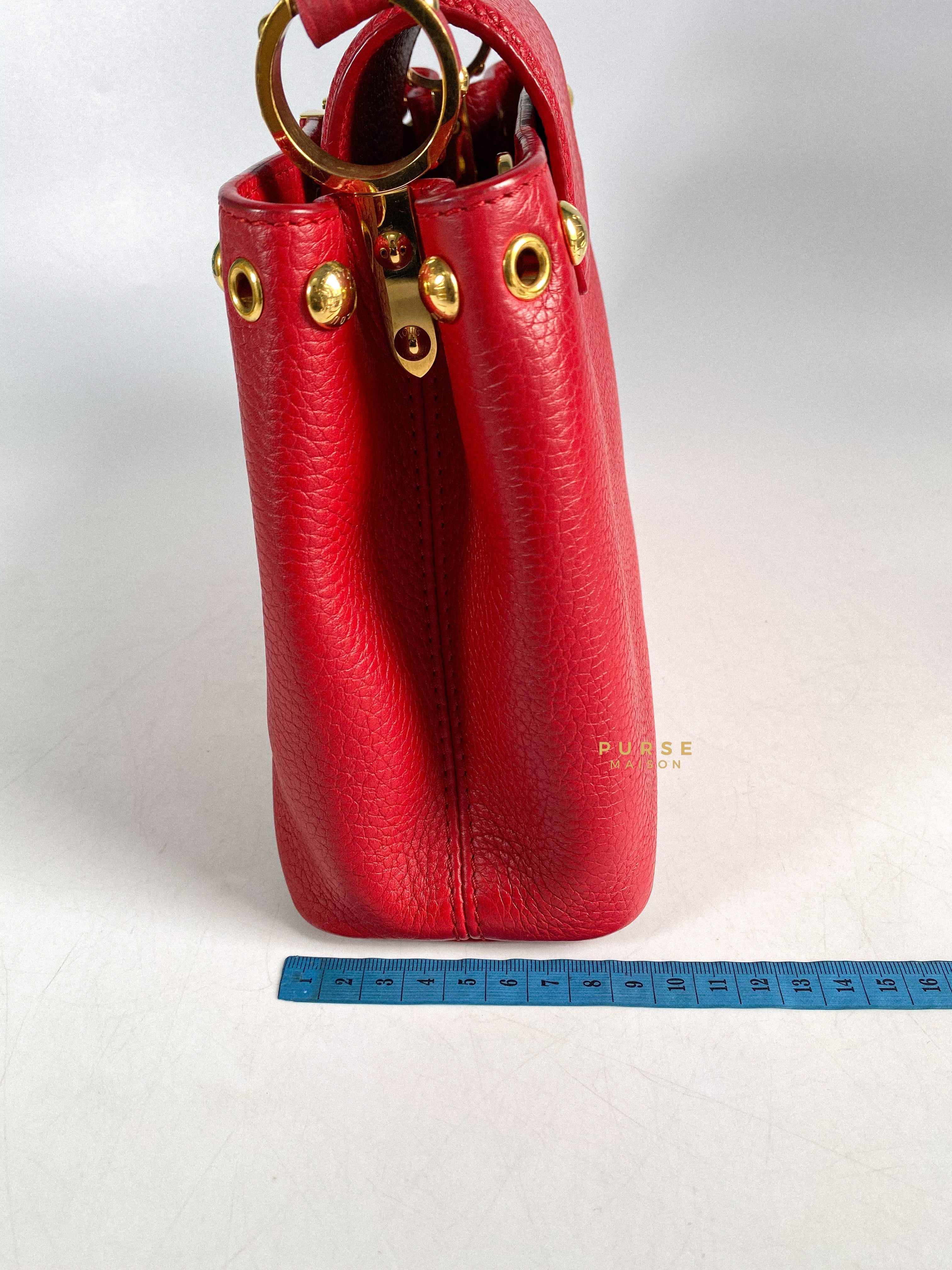 Louis Vuitton Capucines BB Red with Studs Taurillon Leather (Date Code: TR0148)