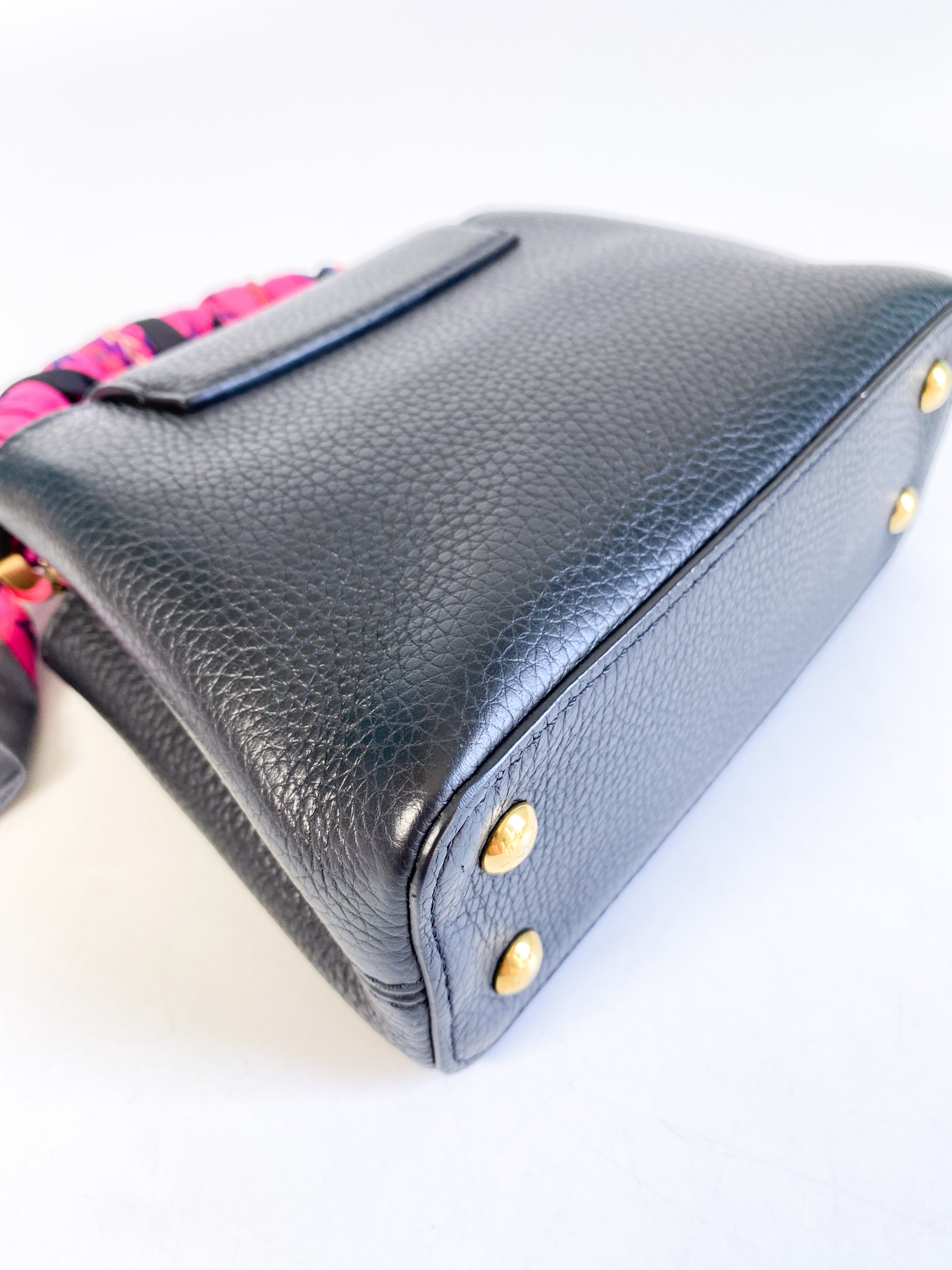 Louis Vuitton Capucines Mini Black Taurillon Leather Bag (Date Code: AR0291)