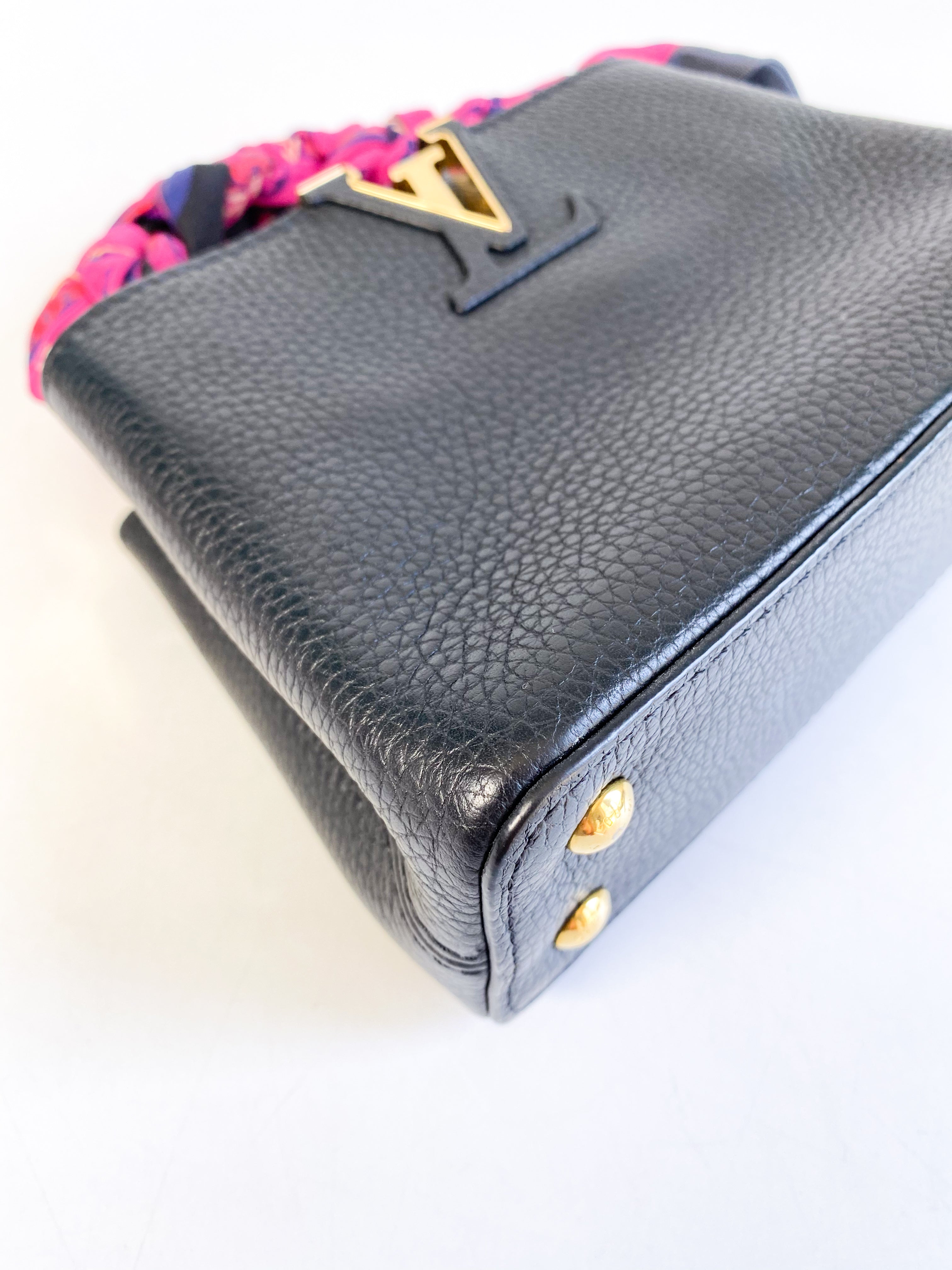 Louis Vuitton Capucines Mini Black Taurillon Leather Bag (Date Code: AR0291)