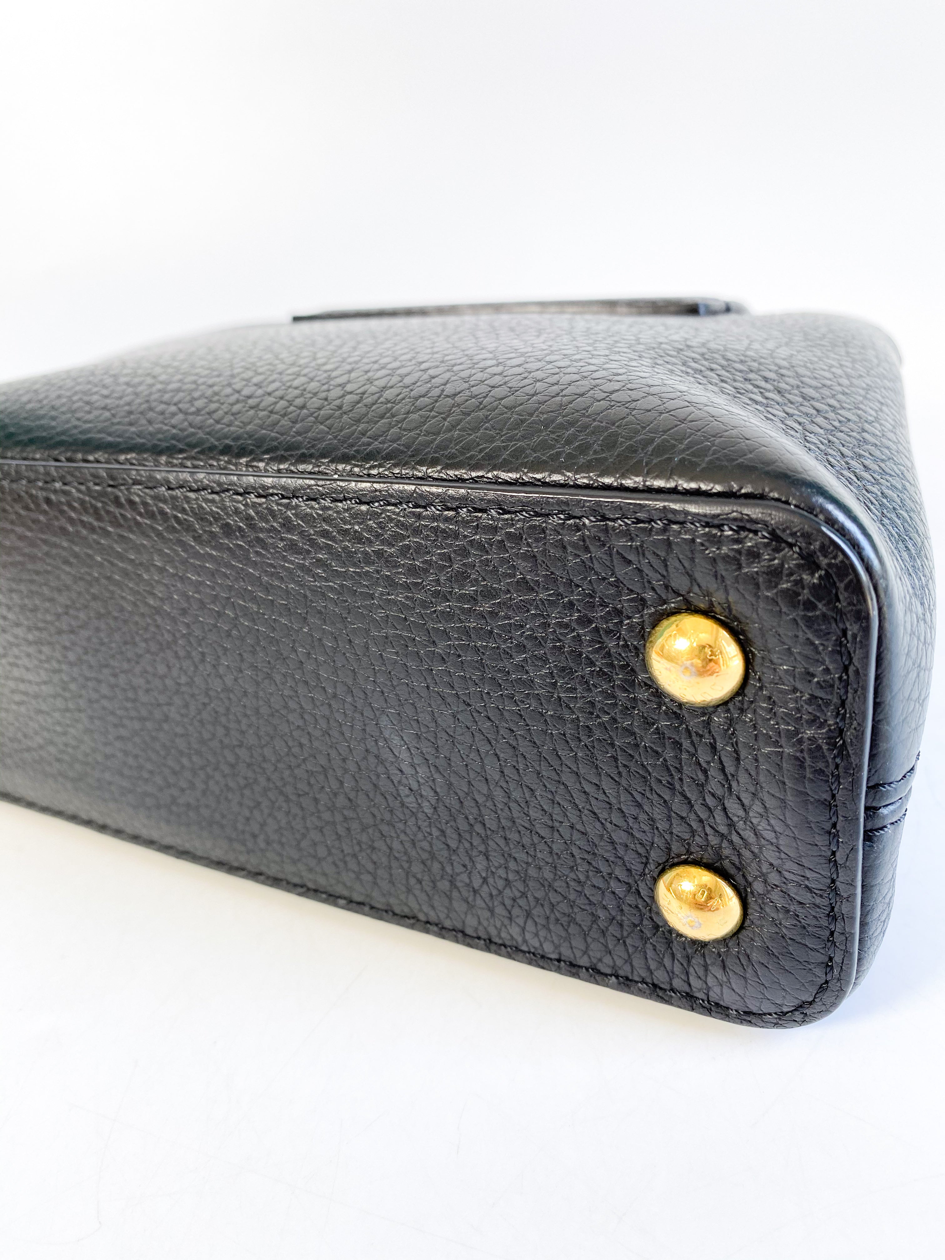 Louis Vuitton Capucines Mini Black Taurillon Leather Bag (Date Code: AR0291)