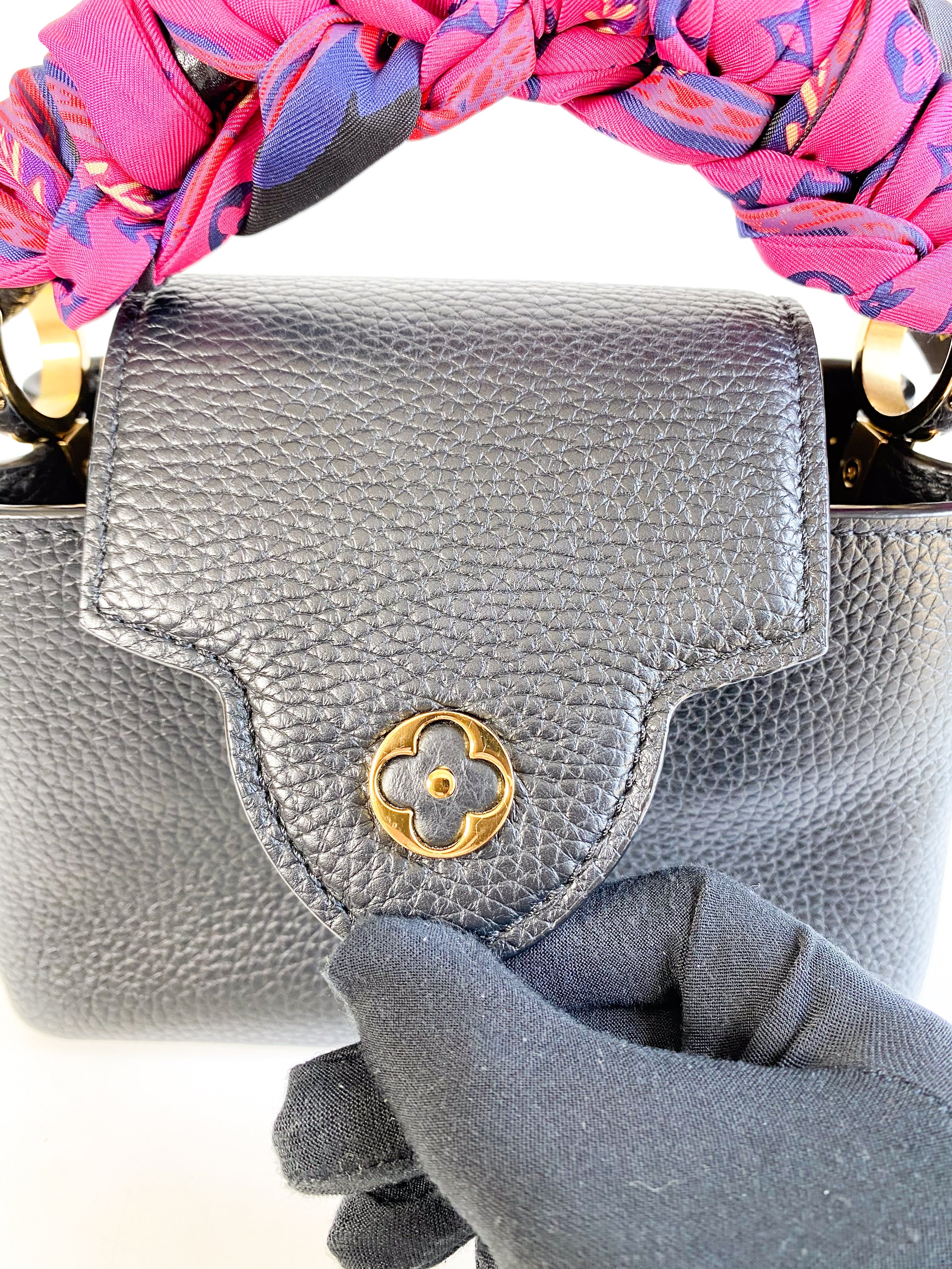 Louis Vuitton Capucines Mini Black Taurillon Leather Bag (Date Code: AR0291)