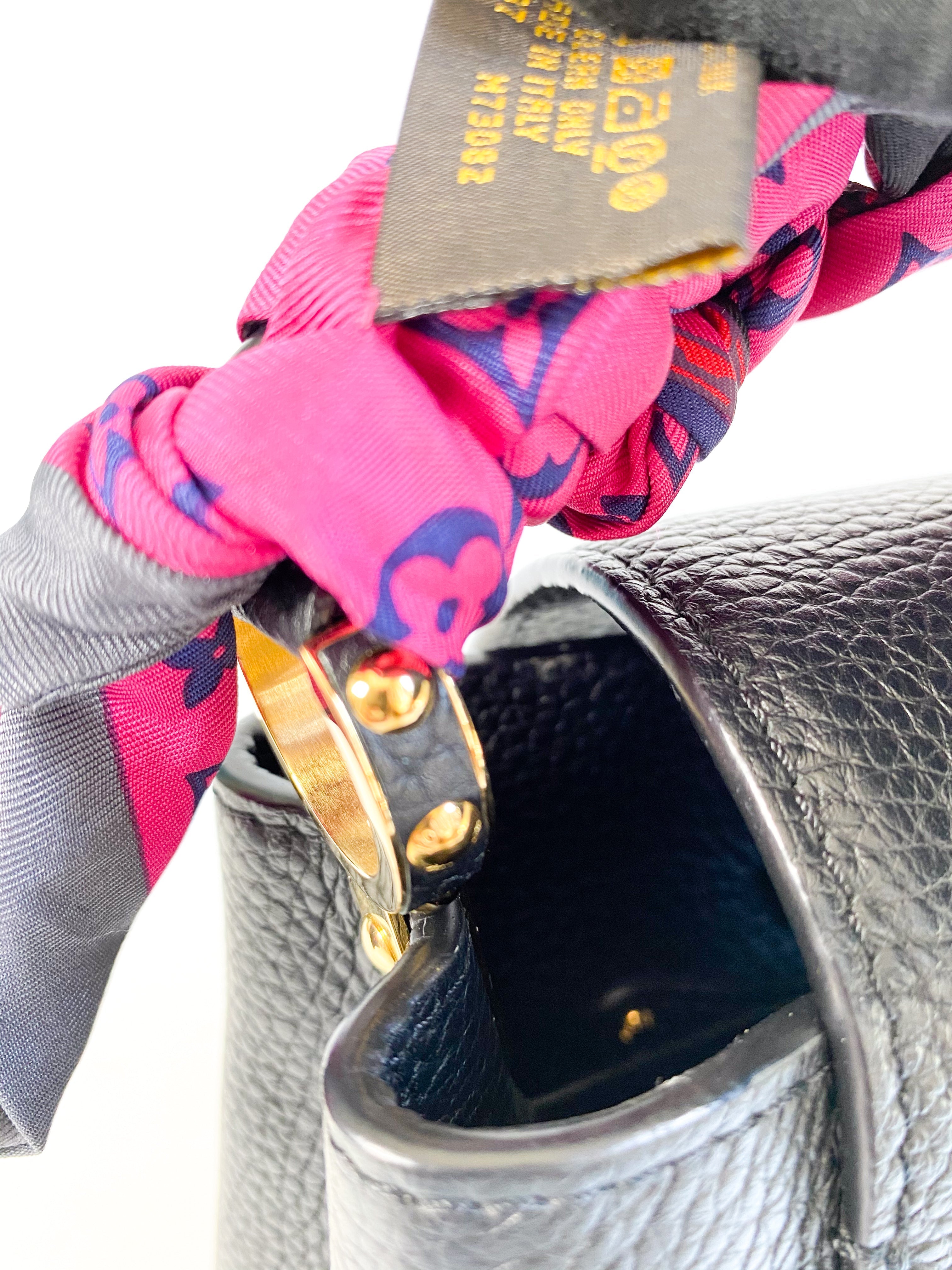 Louis Vuitton Capucines Mini Black Taurillon Leather Bag (Date Code: AR0291)