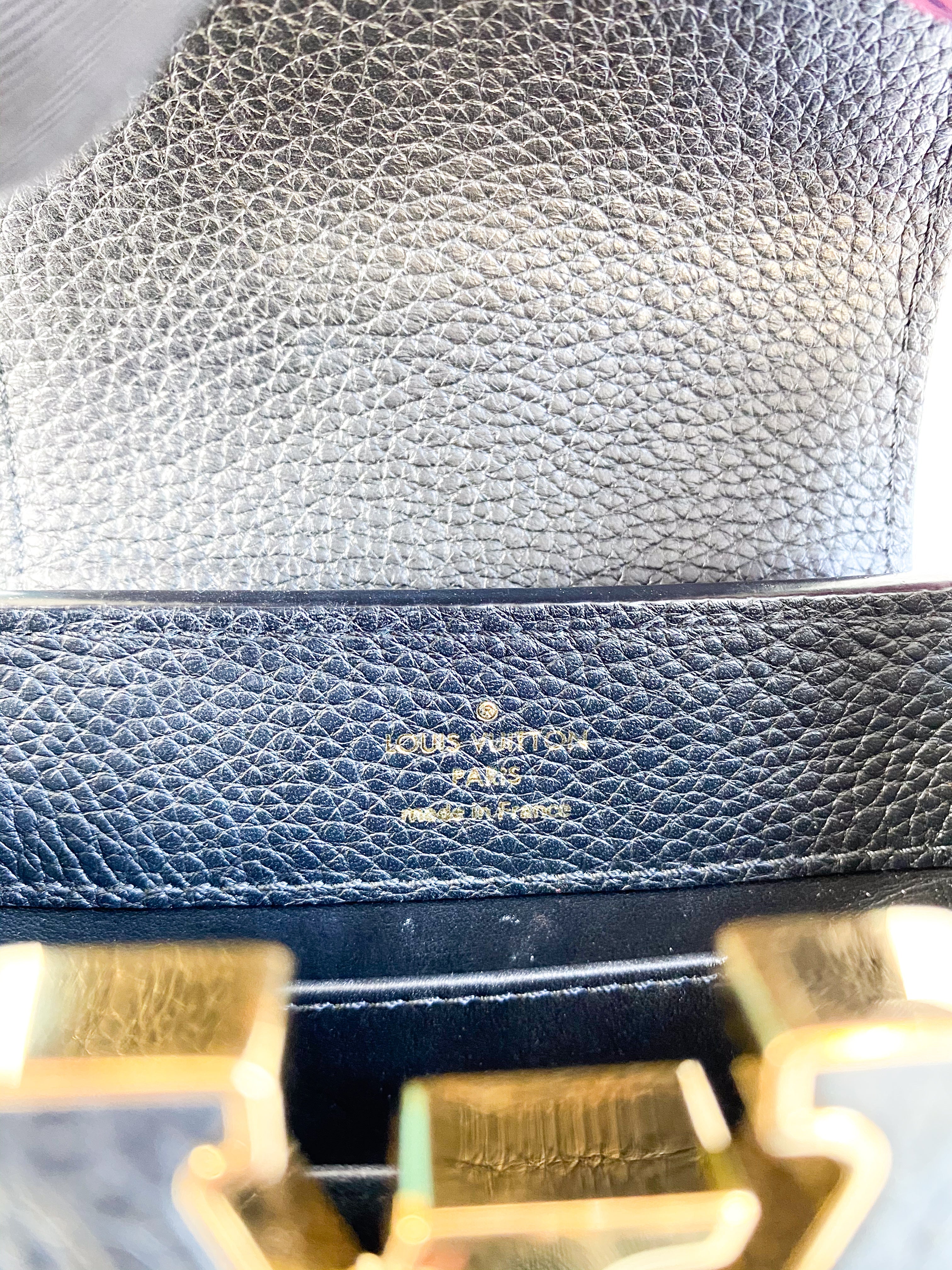 Louis Vuitton Capucines Mini Black Taurillon Leather Bag (Date Code: AR0291)