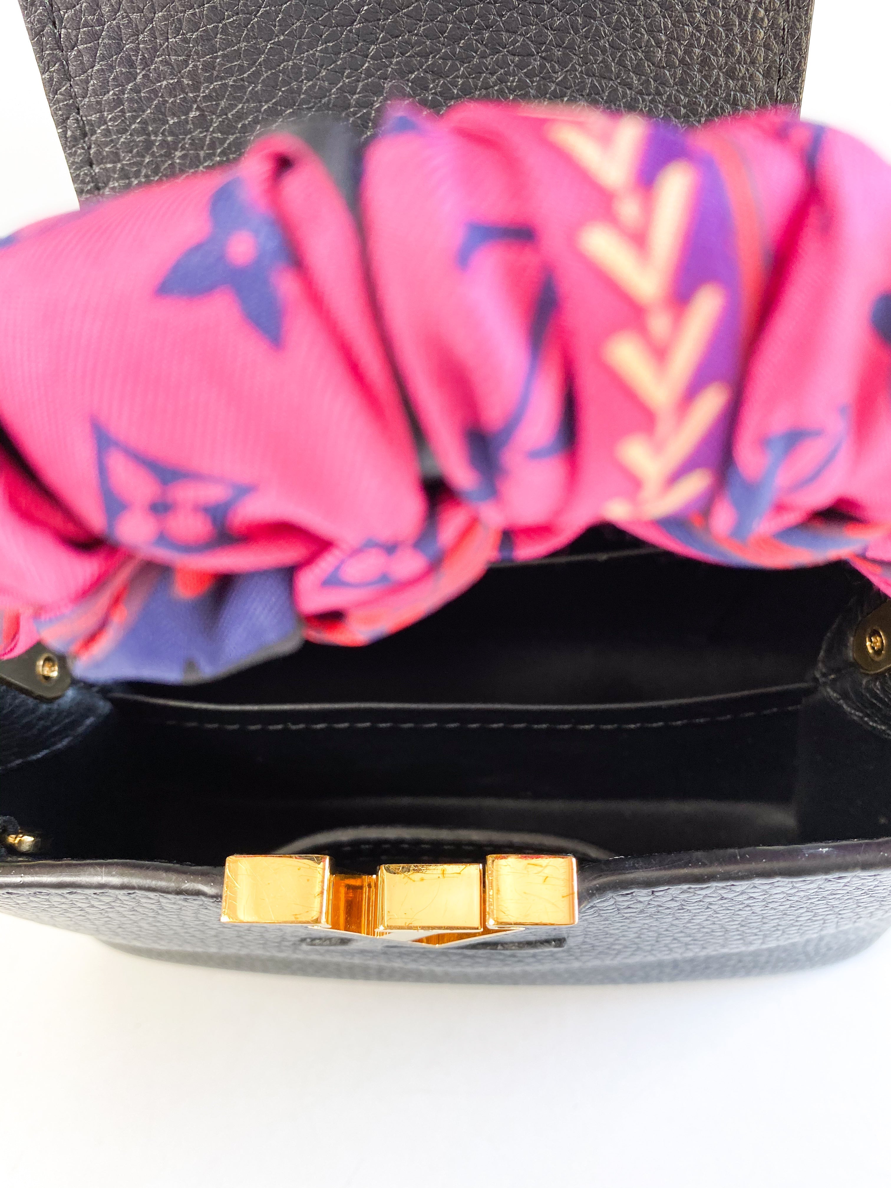 Louis Vuitton Capucines Mini Black Taurillon Leather Bag (Date Code: AR0291)